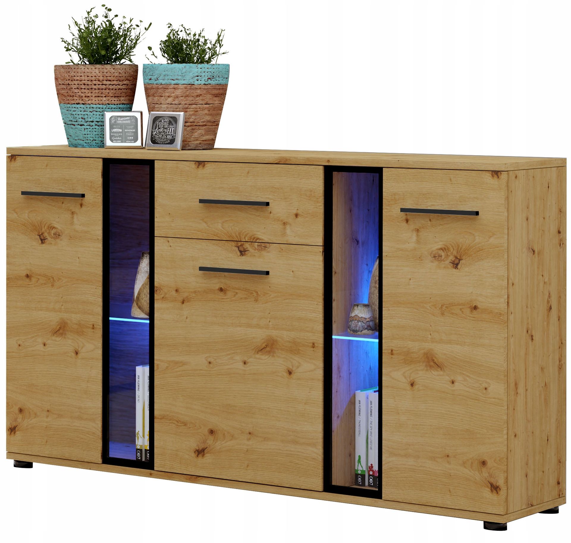 Nowoczesna Komoda Cube dąb artisan 140 cm