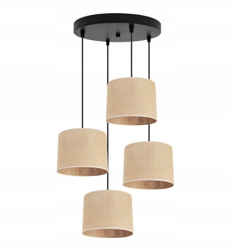 Lampa Wisząca Boho Na Kole Z Abażurem Z Juty Jutowy Beżowy 20CM Light Home