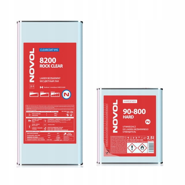 Novol N lakier bezbarwny 8200 Rock Clear 5l+utw.