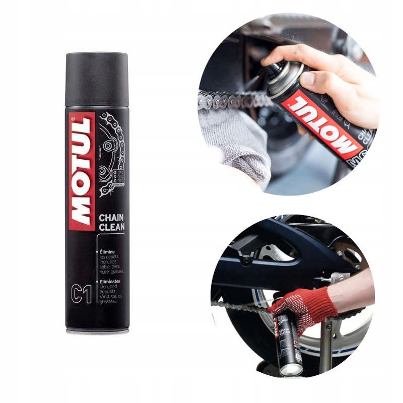 Preparat do czyszczenia łańcuchów napędowych w sprayu Motul Chain Clean 400