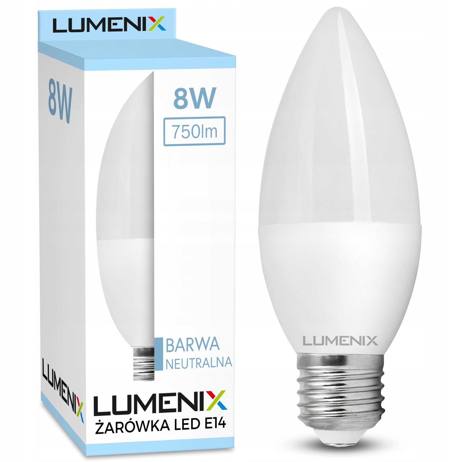 Żarówka Led E27 Świeczka Świeca 8W Smd 858lm Neutralna Premium CCD na lata