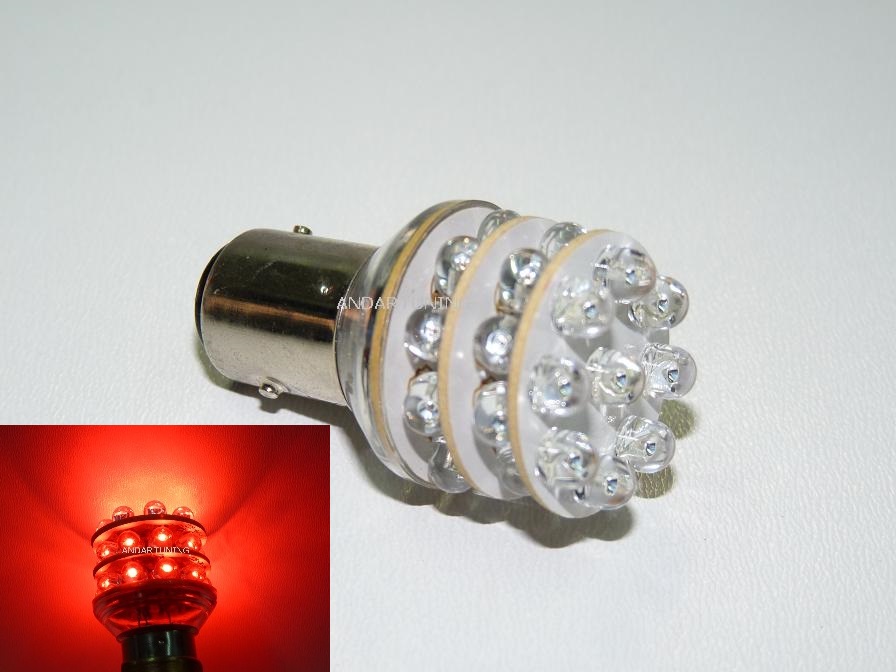 P21/5W Żarówka Led BAY15d 12V Czerwona Red