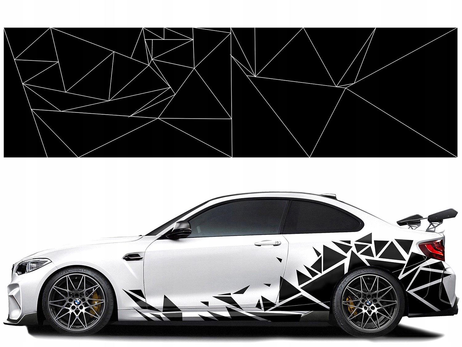 Naklejki na Auto motyw kamuflaż Trójkąty 42 sztuki