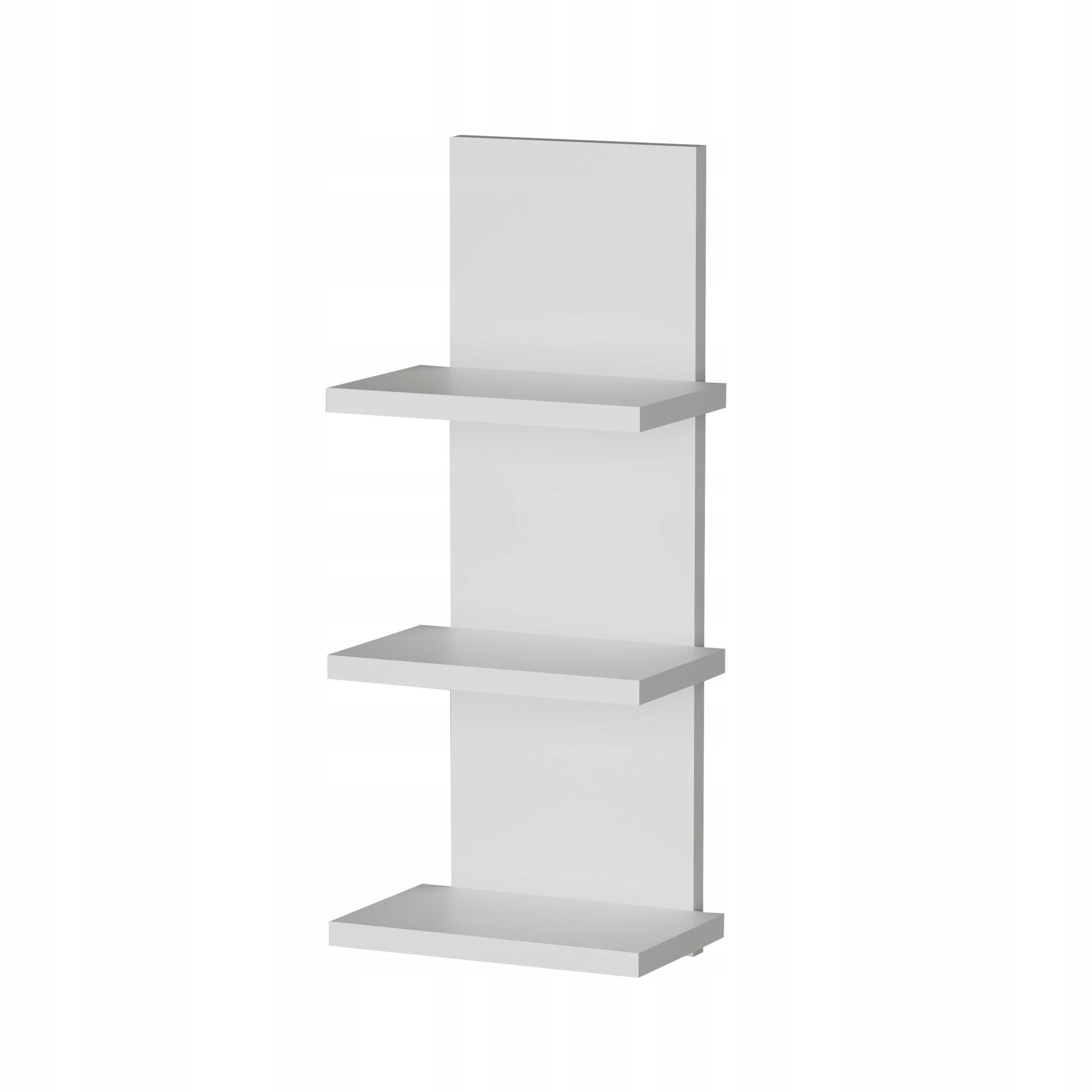 Półka wisząca ścienna panel 3 półki mocowanie niewidoczne 60 cm biała mat