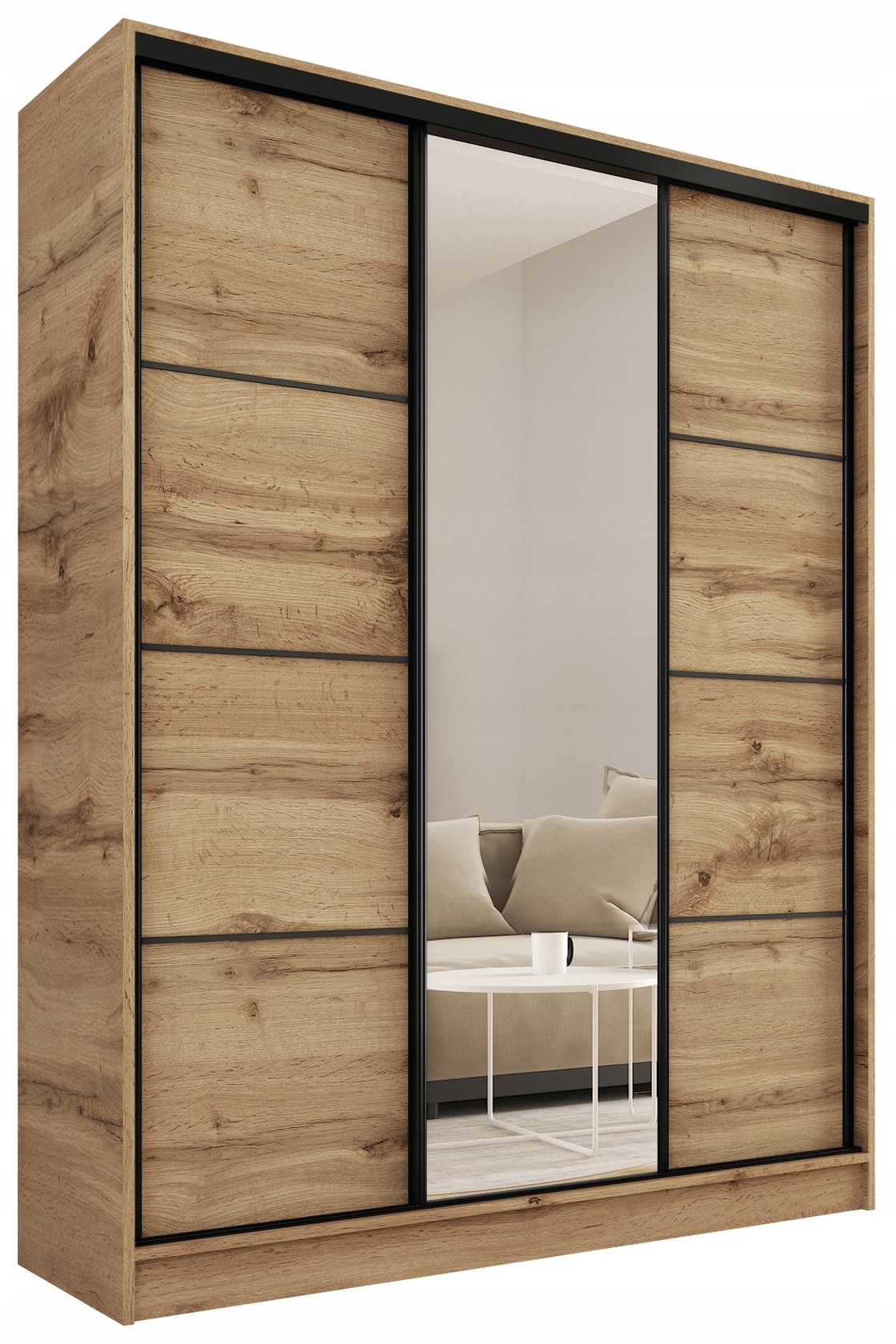 Szafa przesuwna z lustrem 150 cm Loft wotan