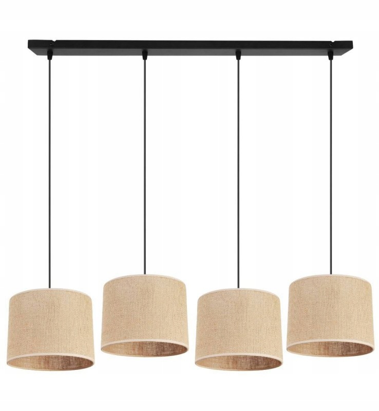 Lampa Wisząca Boho Na Listwie Z Abażurem Z Juty Jutowy Beżowy Light Home
