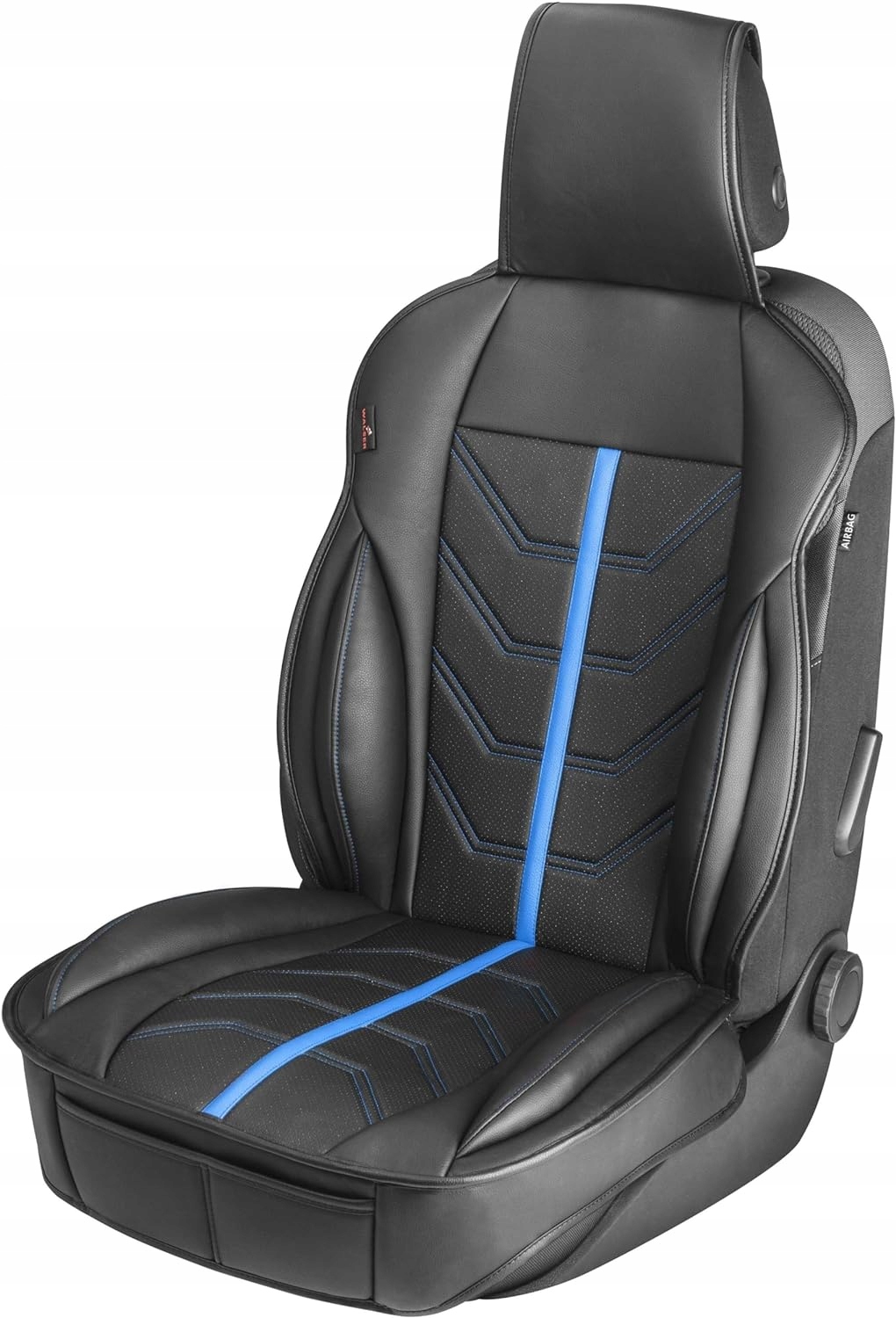 Pokrowiec na pojedynczy fotel Walser skóra sztuczna niebieski uniwersalne