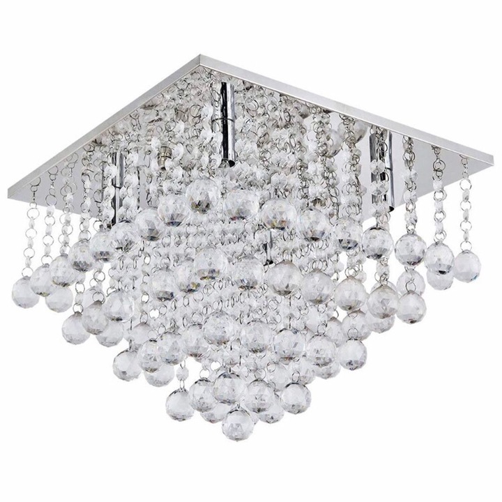 Kryształowa Lampa Sufitowa Plafon Glamour 70x70