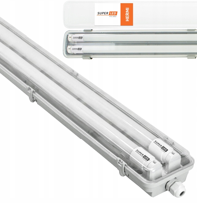 Oprawa hermetyczna lampa 120cm 2x Świetlówki Led zestaw do garażu