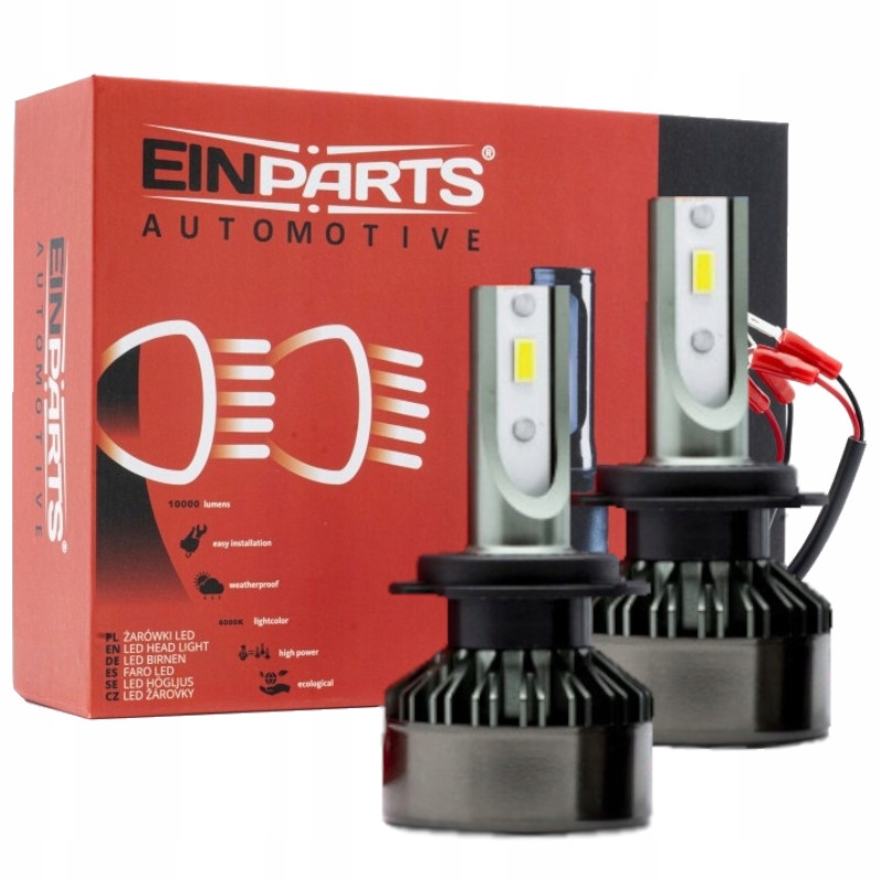 H7 Led Żarówki Einparts Canbus 12V 10000 lm Retrofit 6000K Mocne