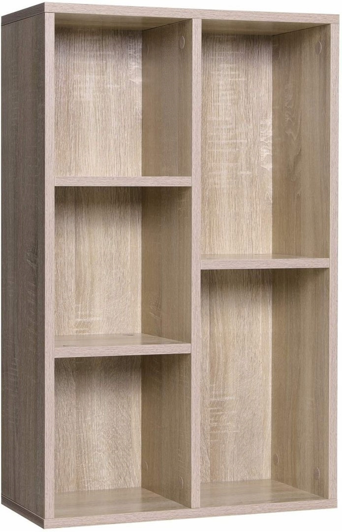 Regał na książki, dla dzieci, drewniany, z 5 przegródkami 50 x 24 x 80 cm