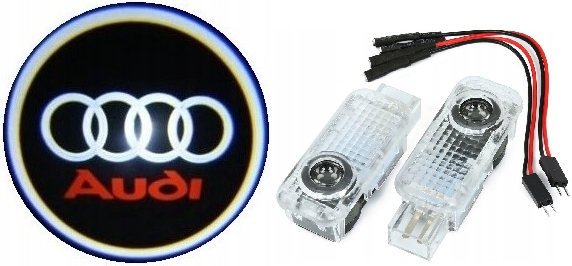 Logo Led Lampki x2 Drzwi Audi A3 8L 8P A7 Q3 Q5 Q7 Tt A4 B6 B7 A6 C5 C6 C7