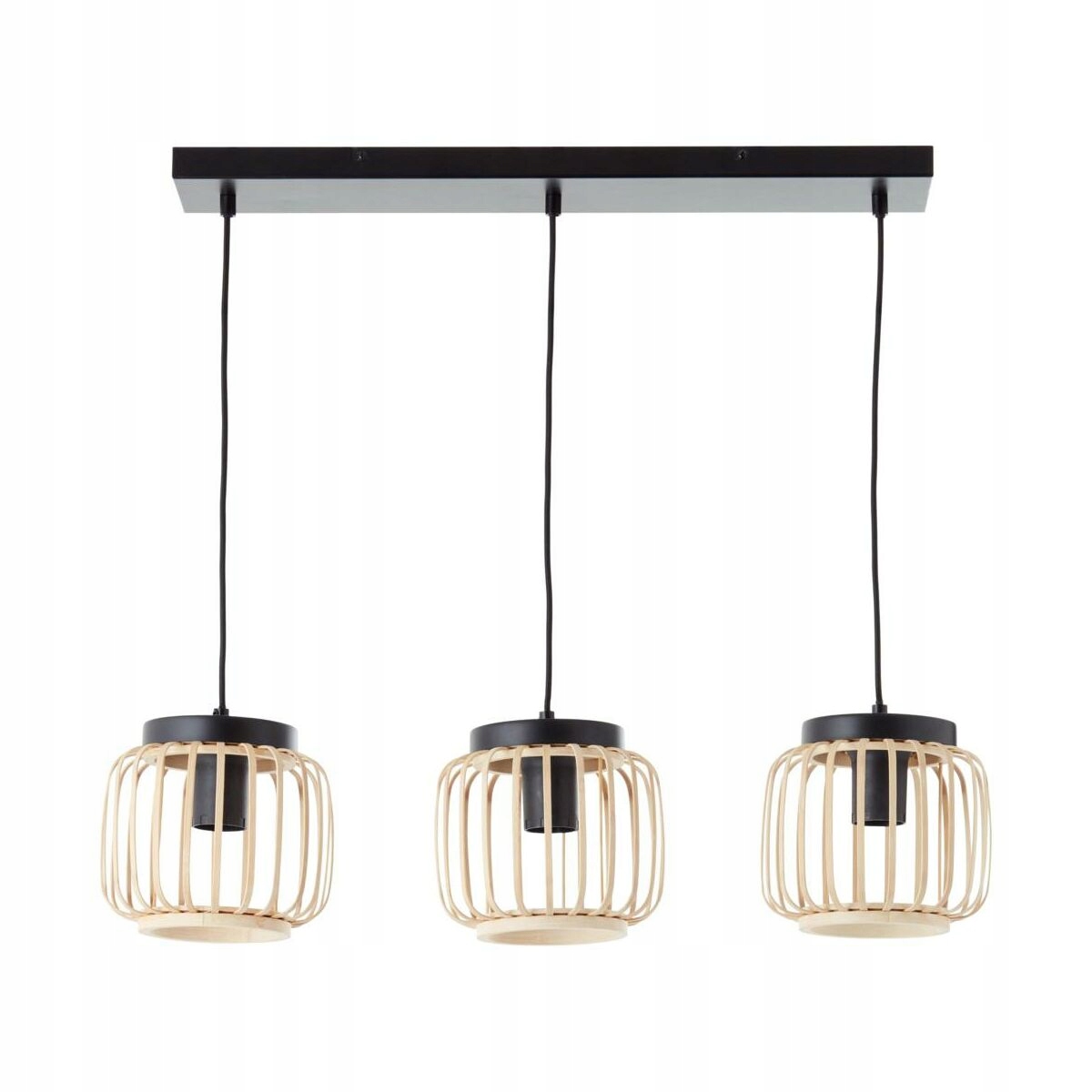 Lampa wisząca Pecan czarno-beżowa 3 x E27