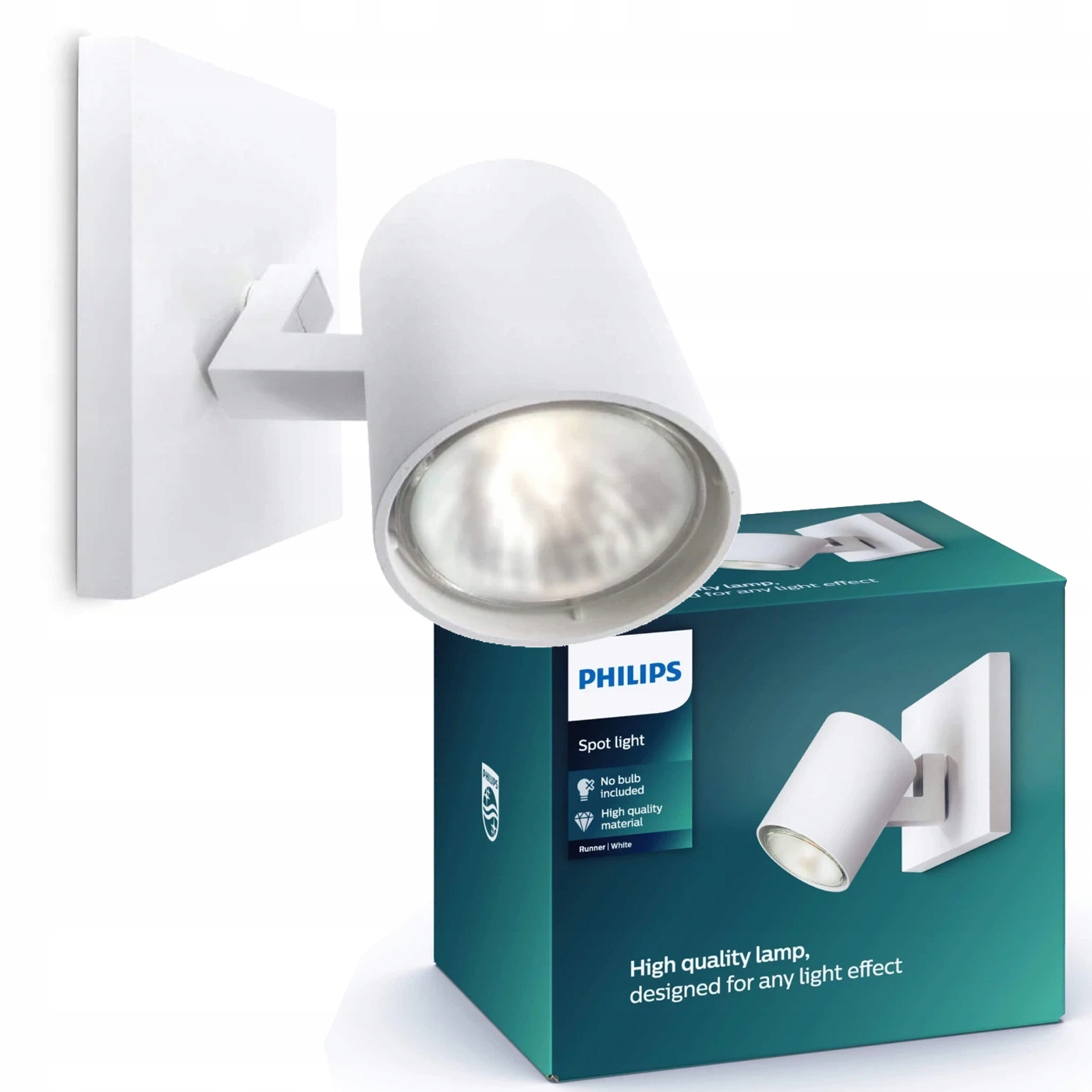 Philips Lampa sufitowa Kinkiet Spot GU10 Runner Oprawa pojedyncza Biała