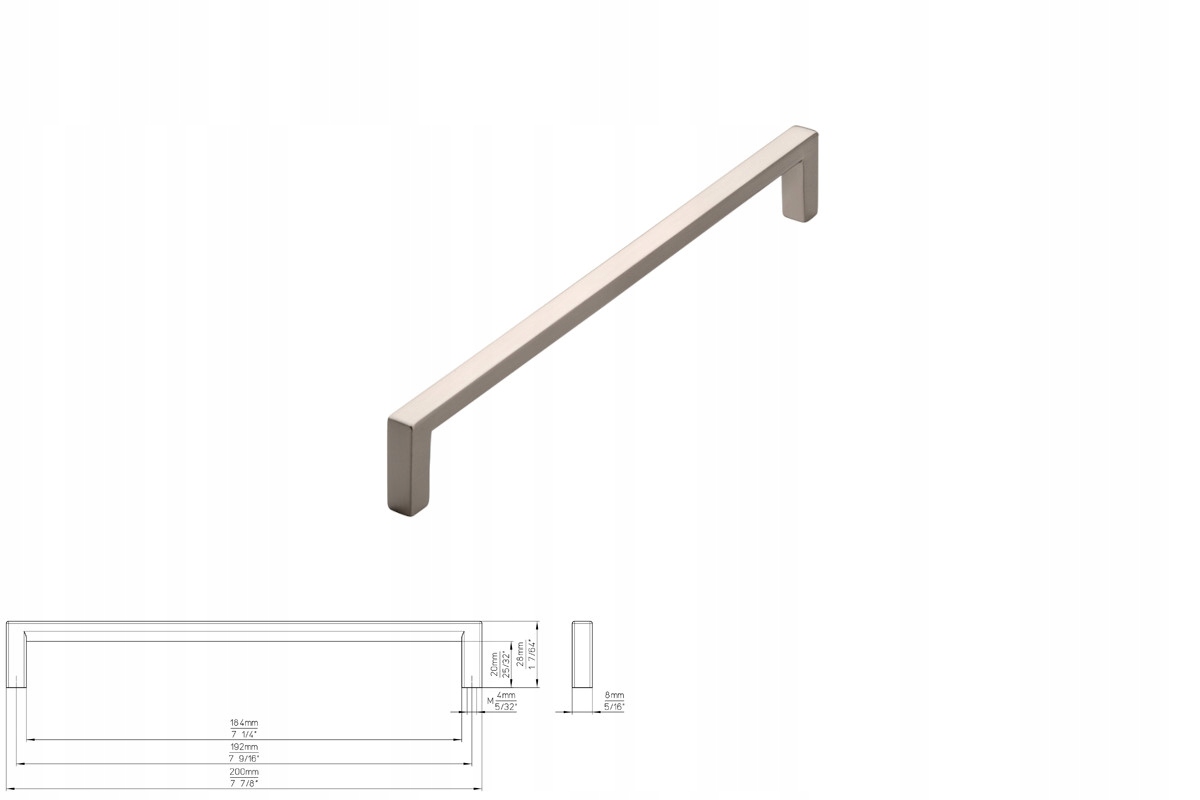 Uchwyt meblowy Siro 2108-200ZN21 efekt stali nierdzewnej