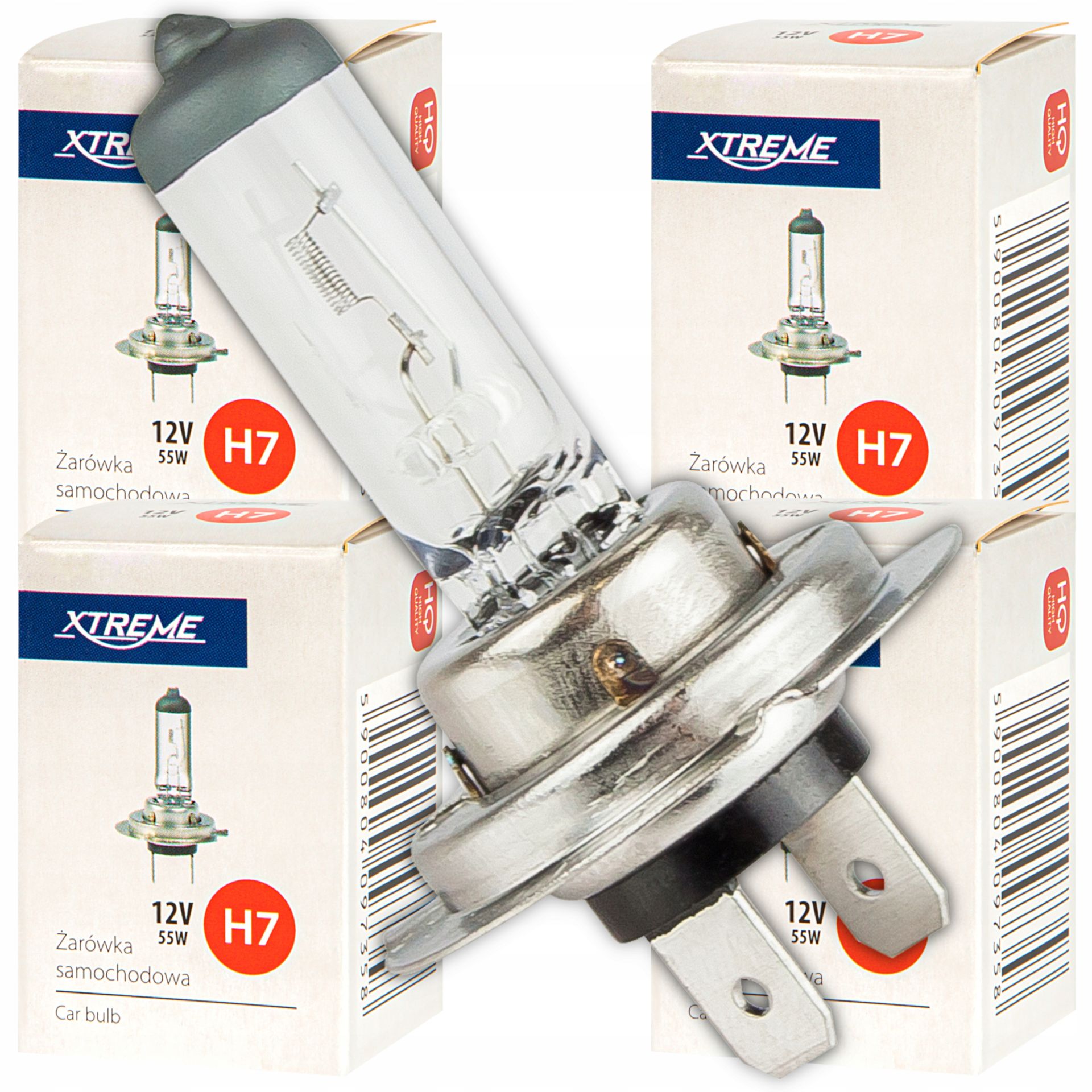 4x Żarówka Samochodowa Xtreme H7 12V 55W E4 Hq Homologacja R37