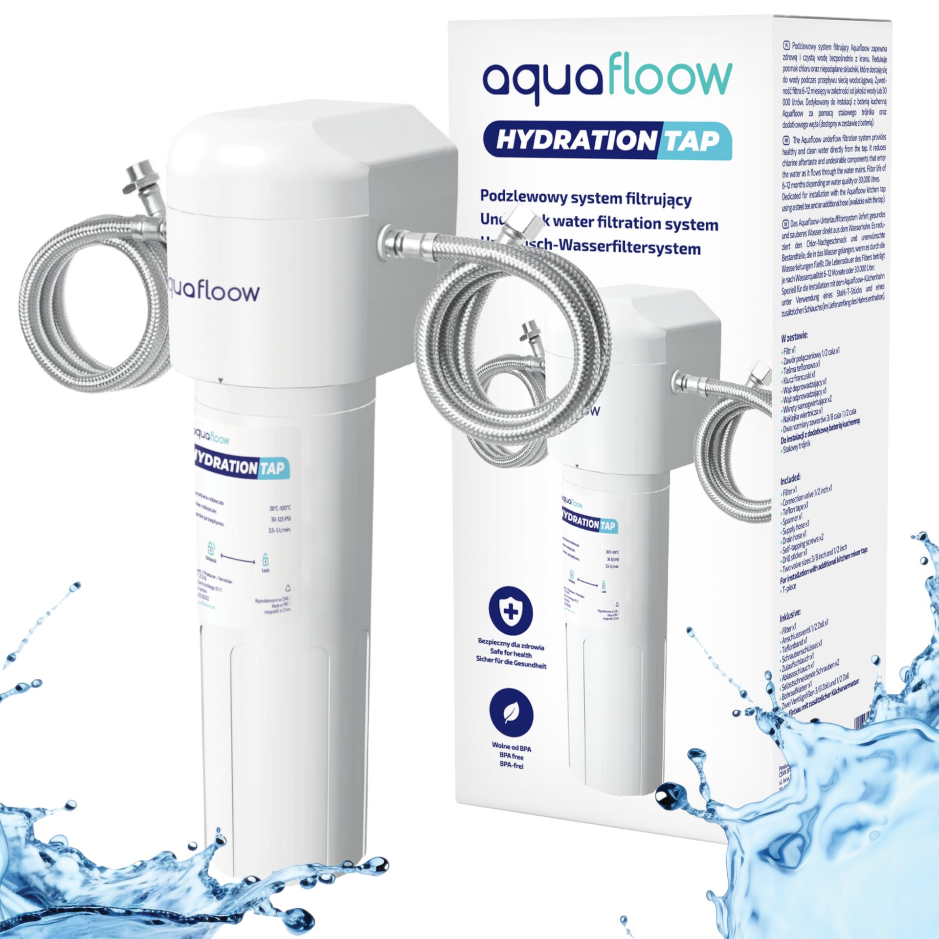 Filtr do wody pod zlew AquaFloow do kuchni system filtrujący podzlewowy