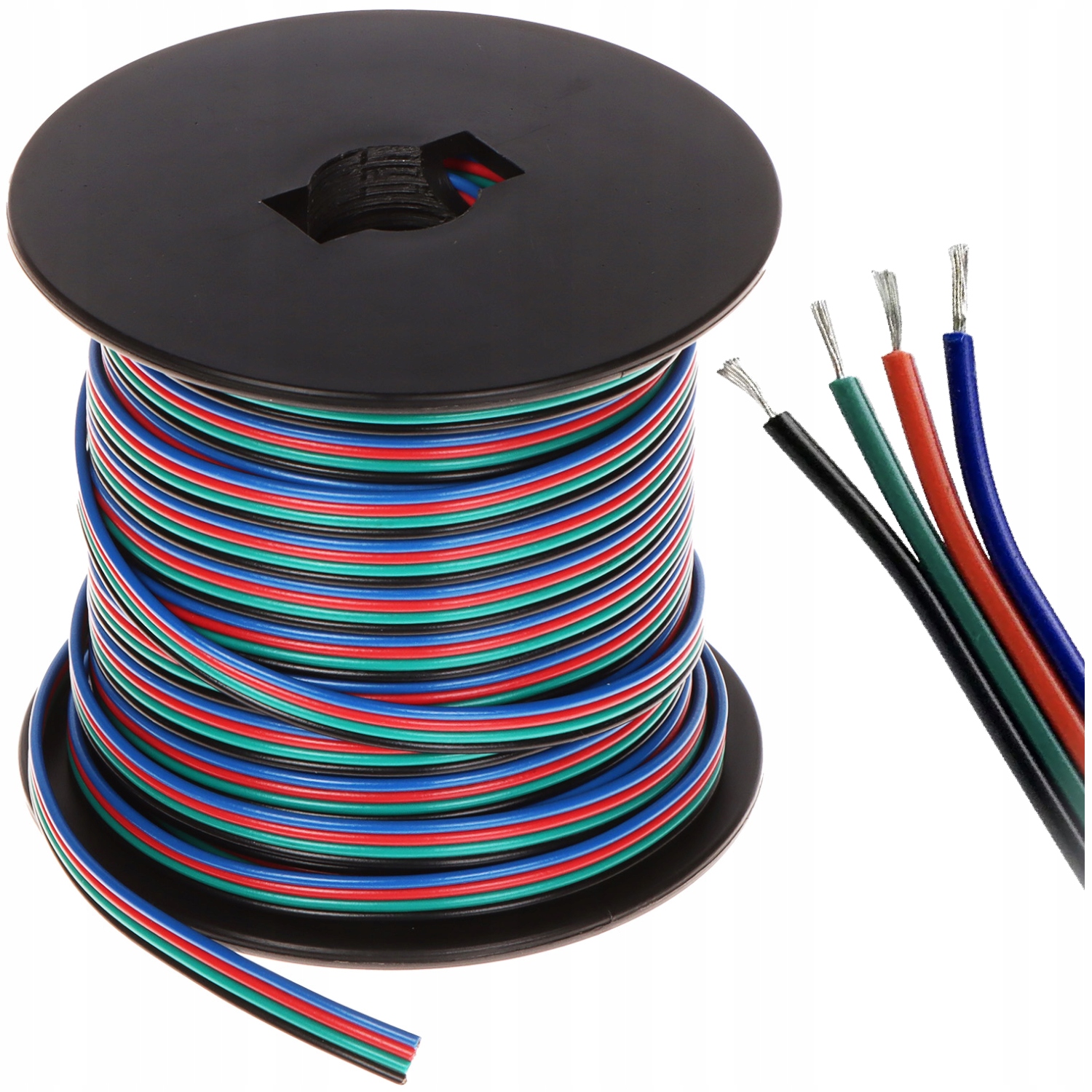 Przewód Kabel Do Taśm Led Rgb 4x0,35mm² 4-ŻYŁOWY 25 Metrów