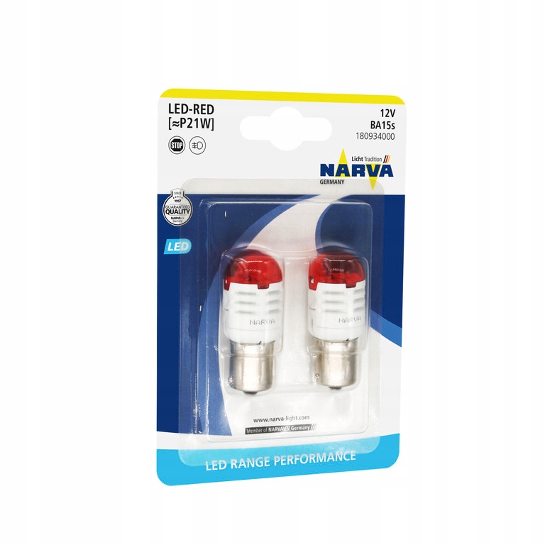 Żarówka 12V Led P21 Czerwona Narva Performance Si (2SZT) Kpl Narva