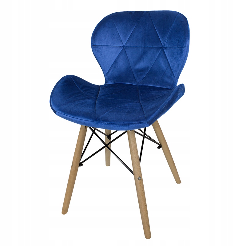 Krzesło welurowe Tapicerowane 024 Bw niebieskie