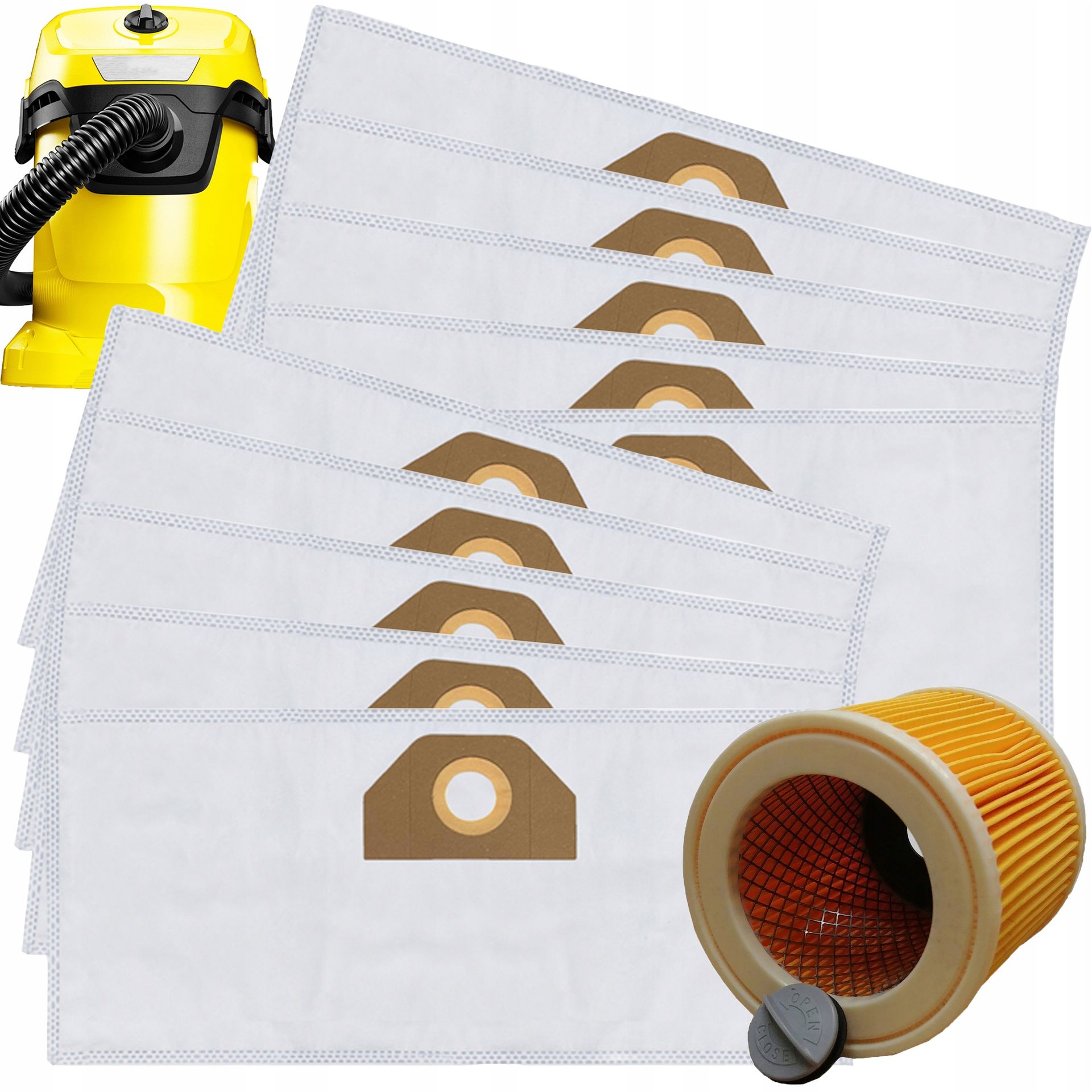10x Worki Filtr Do Odkurzacza Karcher WD3 SE4001 WD2 Plus KWD3 V-17 V15 V12