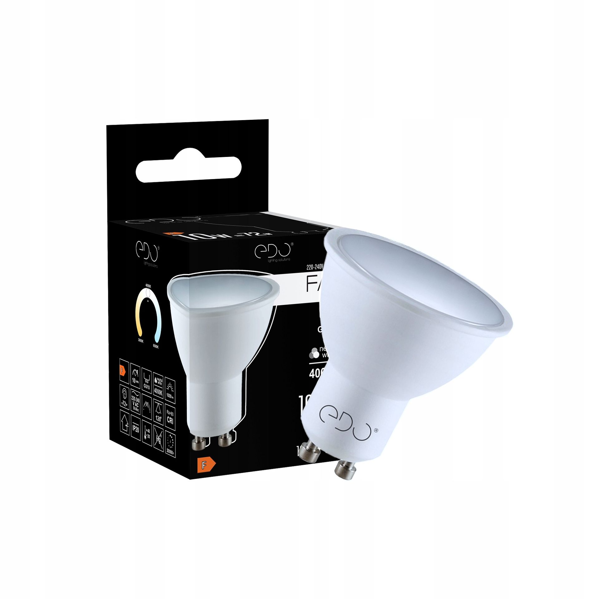 Żarówka Led GU10 10W 4000K neutralna 120' 1000lm Edonie Mruga|