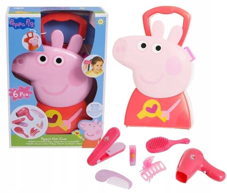 Walizka Świnka Peppa Zestaw Fryzjerski Akcesoria