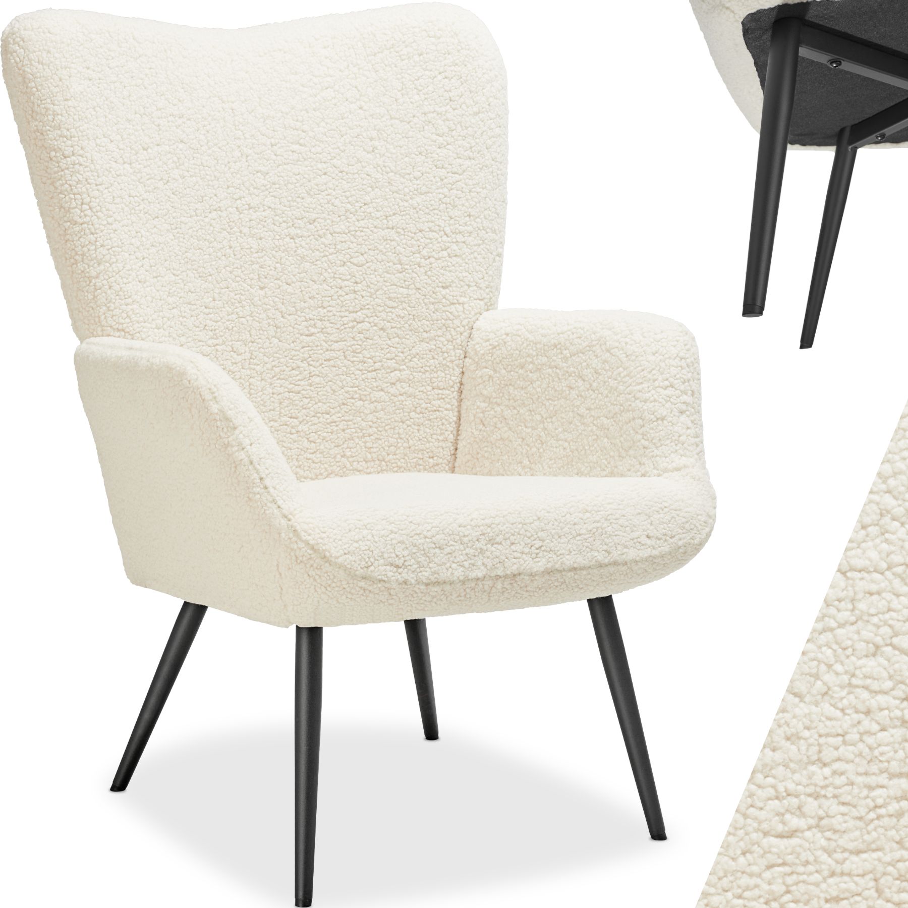 Fotel Hygge, tapicerowany, ergonomiczny, nośność 150 kg