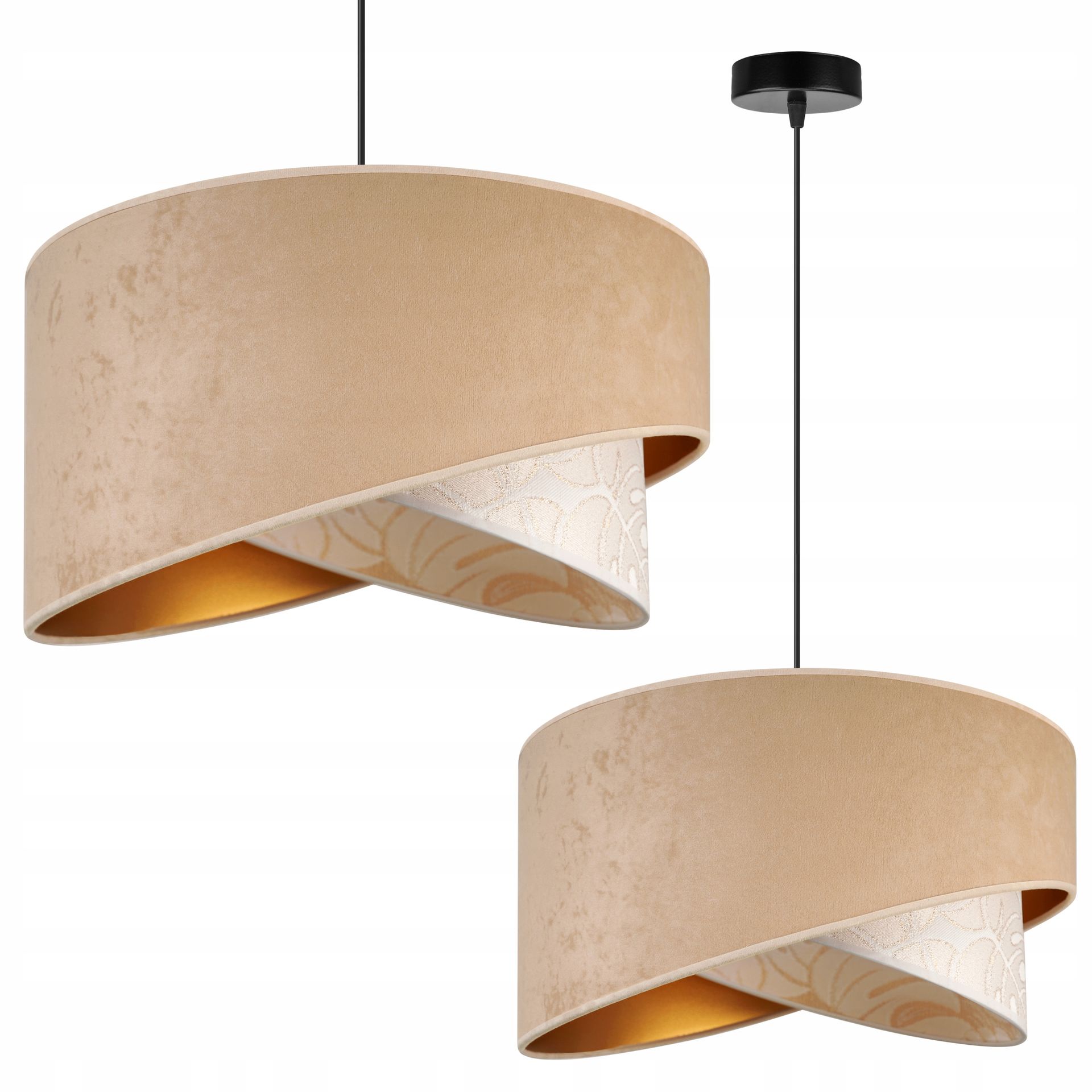 Lampa Wisząca Sufitowa Żyrandol Abażur Pojedyncza Do Salonu Jadalni Glamour