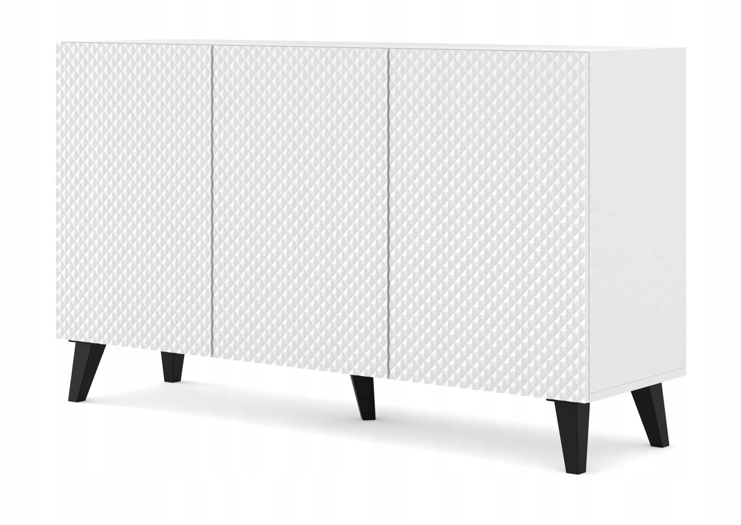 Komoda Ravenna C 150 cm 3D frez biały połysk Ufpcz