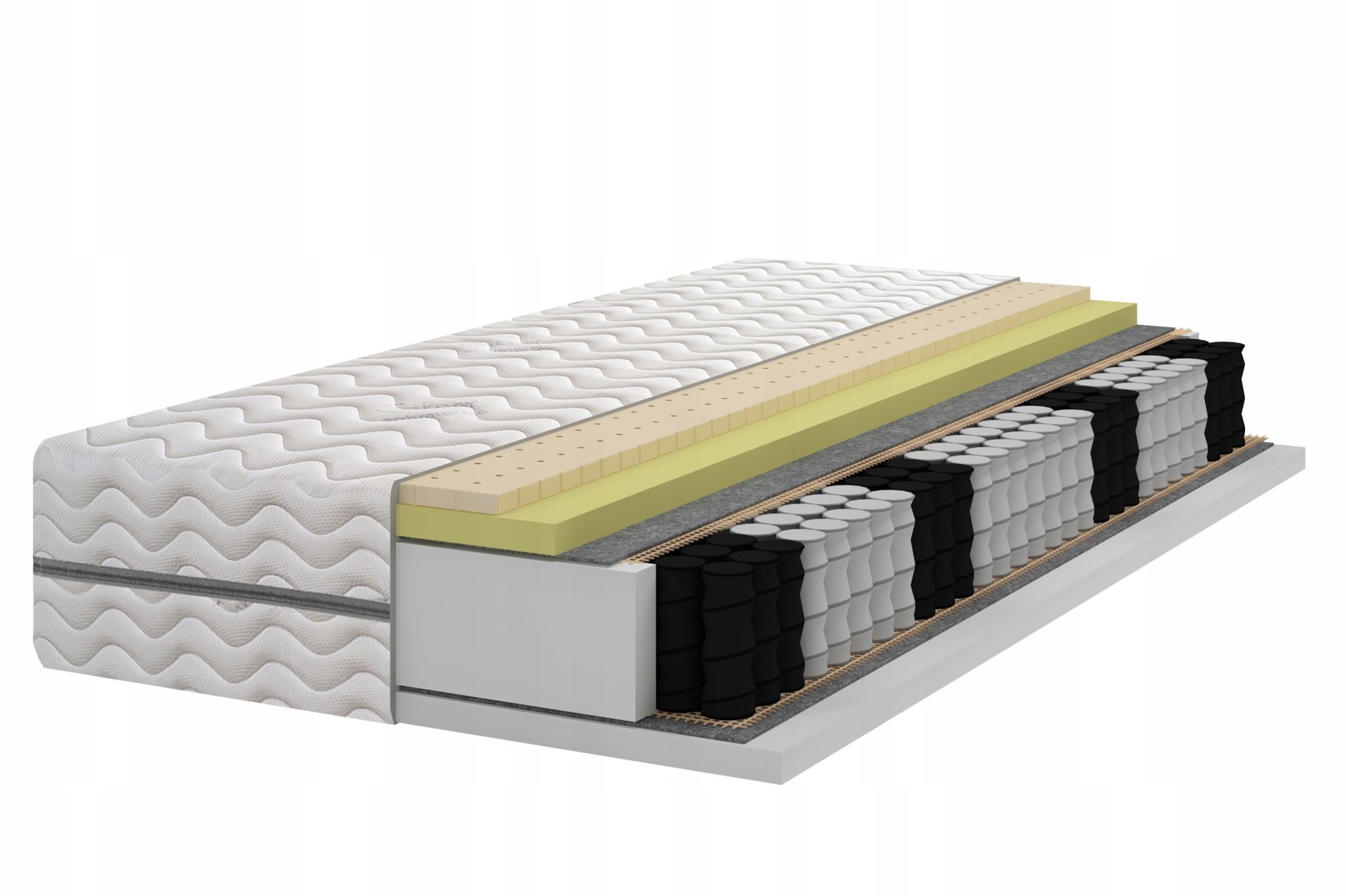 Materac Pocket 7 stref Lateks Visco 160x200 H2 H3