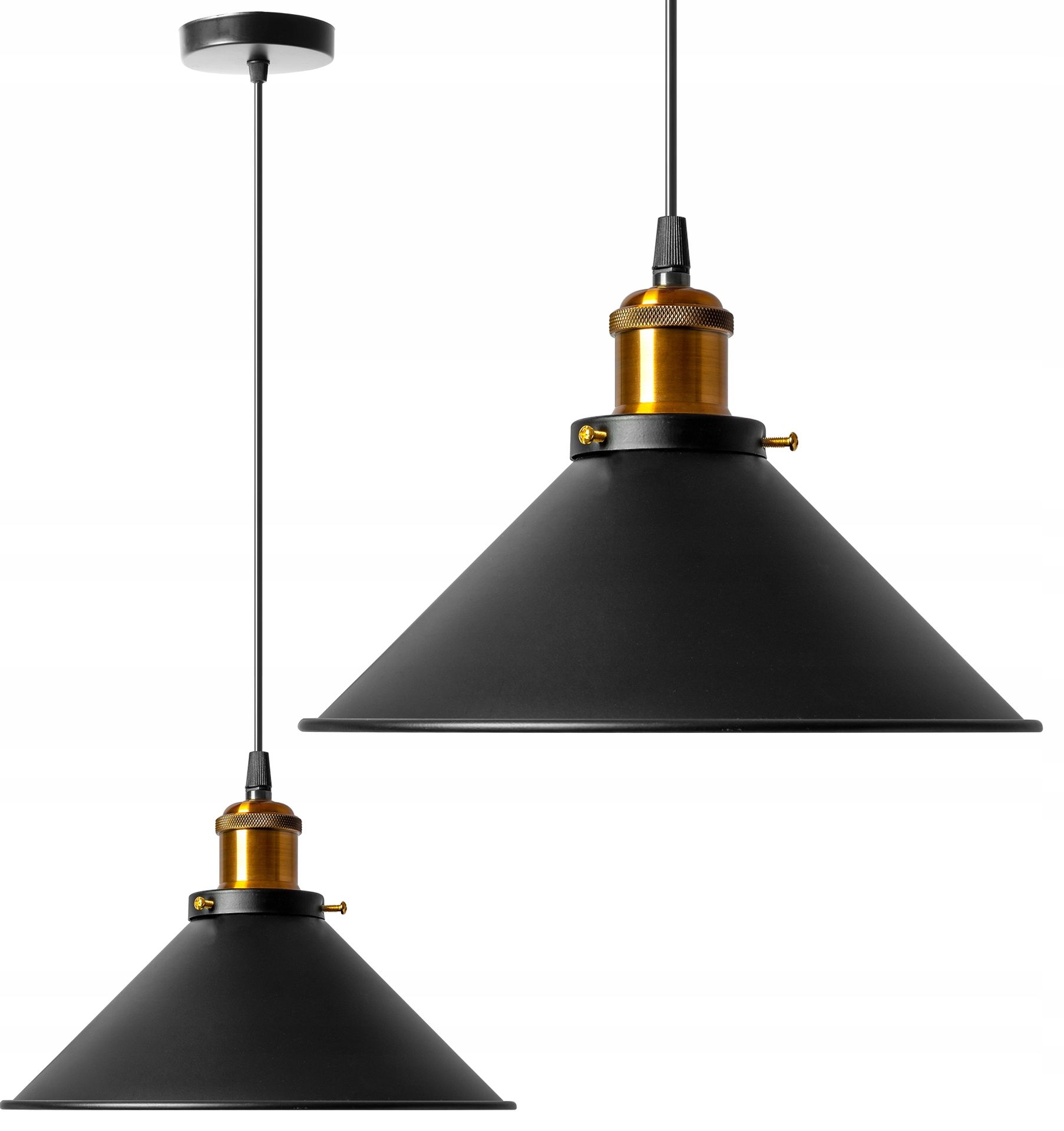 Lampa Sufitowa Wisząca Porto Czarna Industrial Metalowa