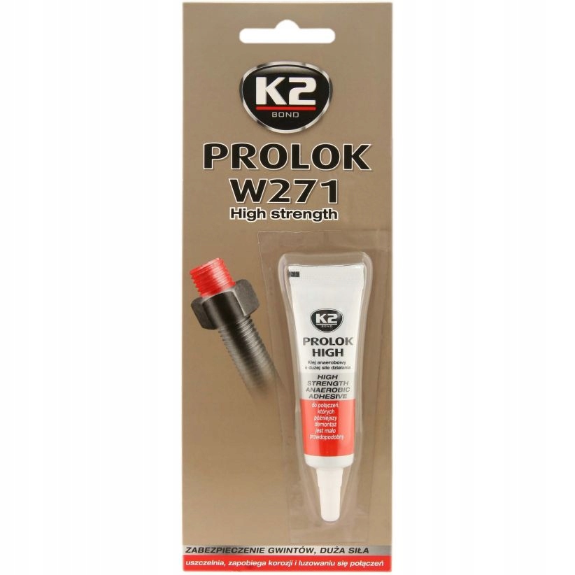 K2 Prolok High Klej Do Gwintów Śrub Duża Siła 6ML