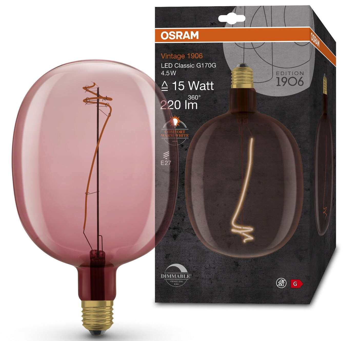 Osram Led żarówka Vintage Ballon 4.5W 1600K DIM