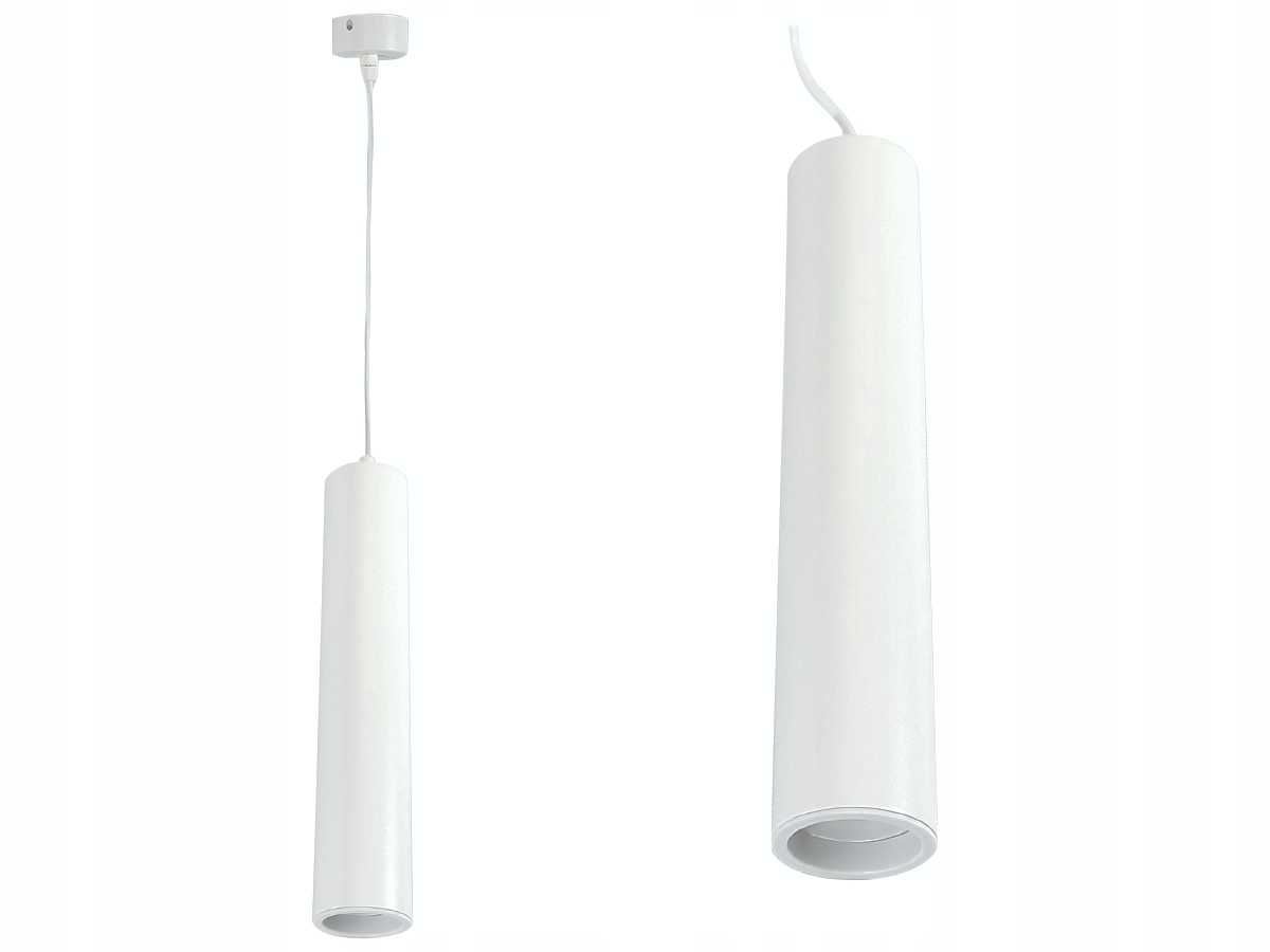 Lampa sufitowa wisząca Led loft Tuba biała GU10