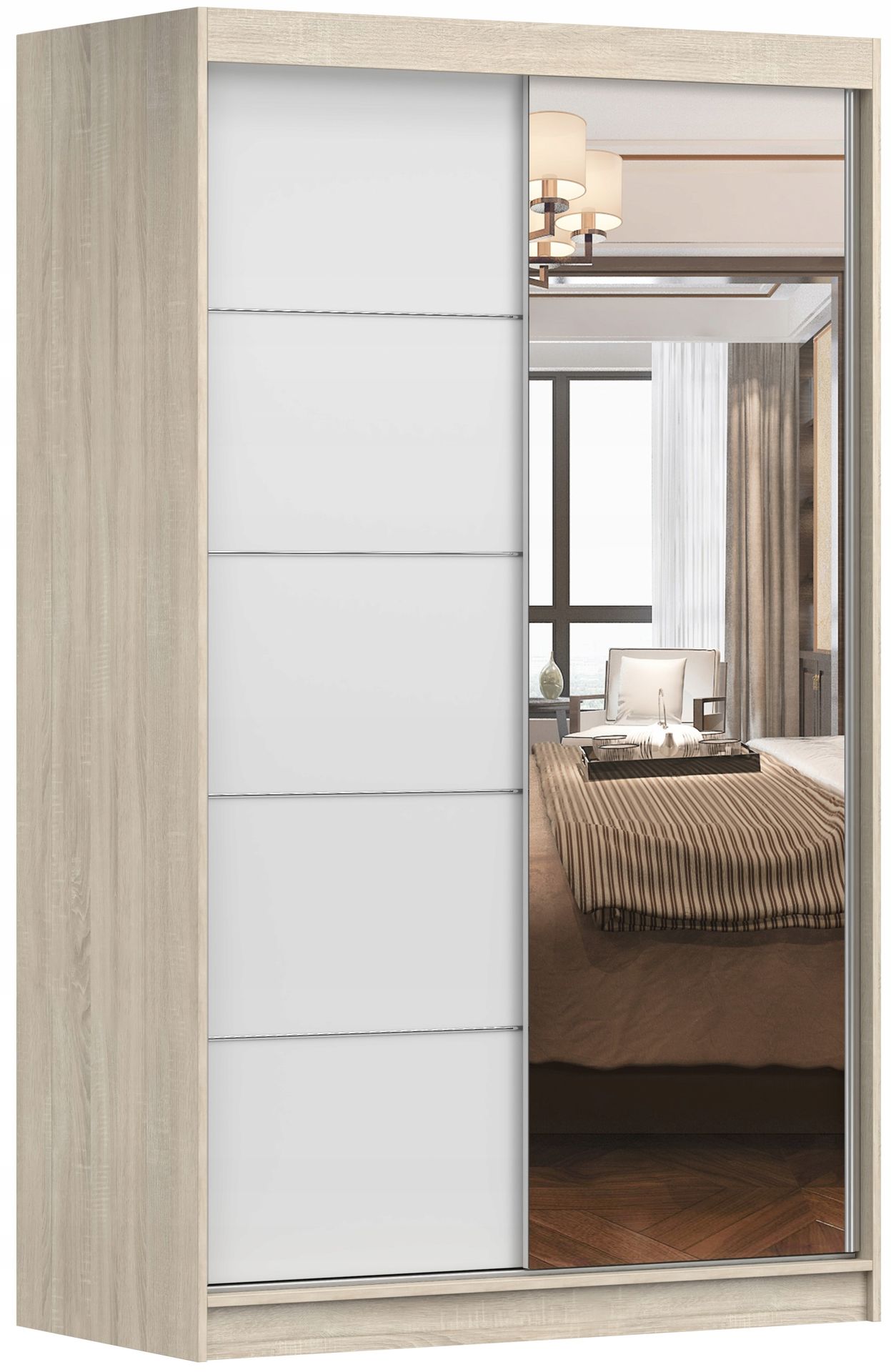 Szafa Przesuwna Neomi 05 120 z lustrem pojemna półki drążek Sb Producent