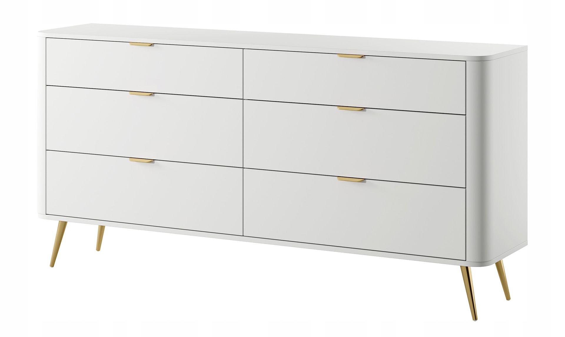 Komoda Oval z sześcioma szufladami 172 cm Biała Selsey Design
