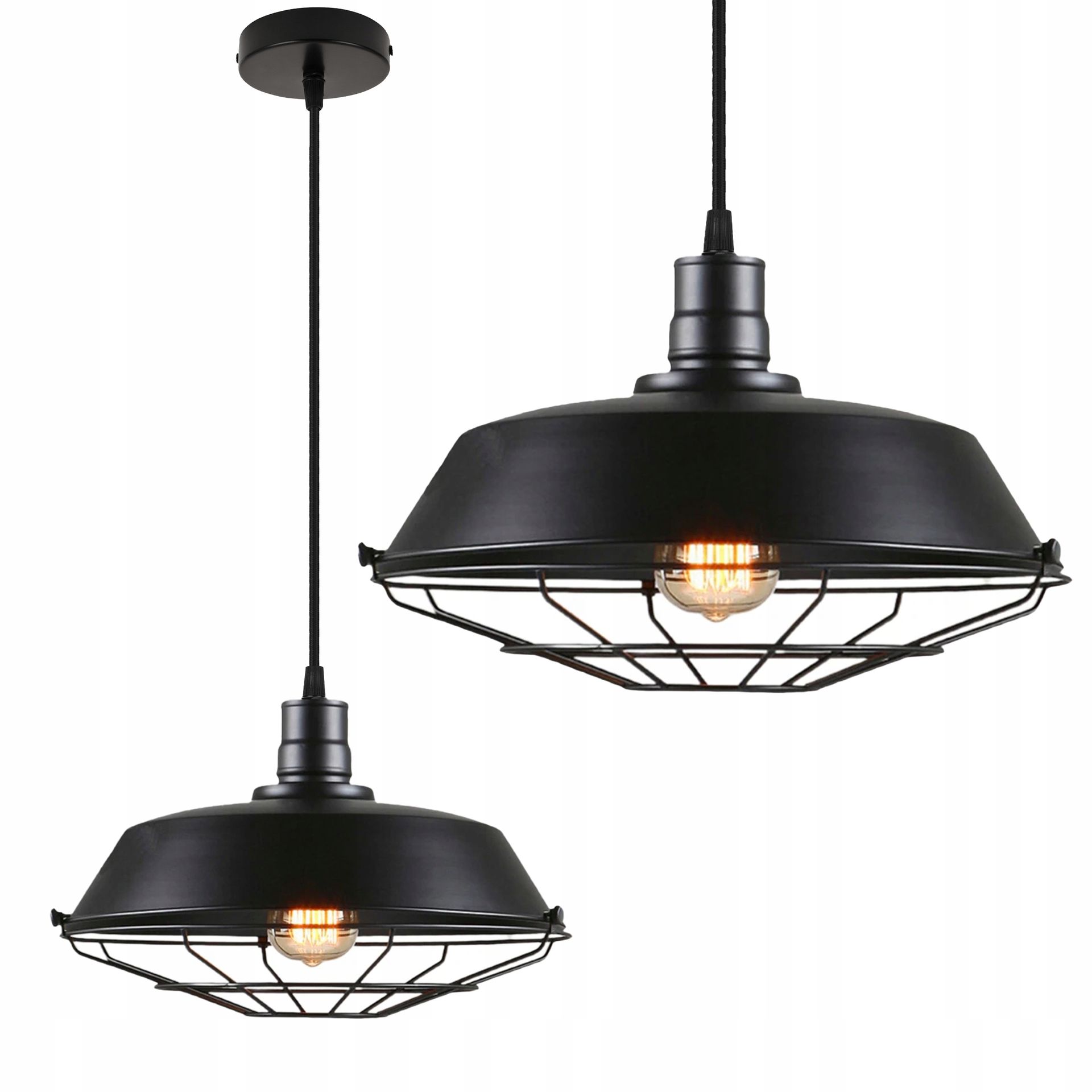 Lampa sufitowa wisząca Edison Loft Czarna E27 Led