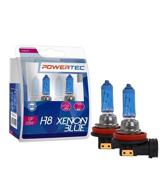 Żarówki Powertec H8 Xenon Blue 12V 2 sztuki
