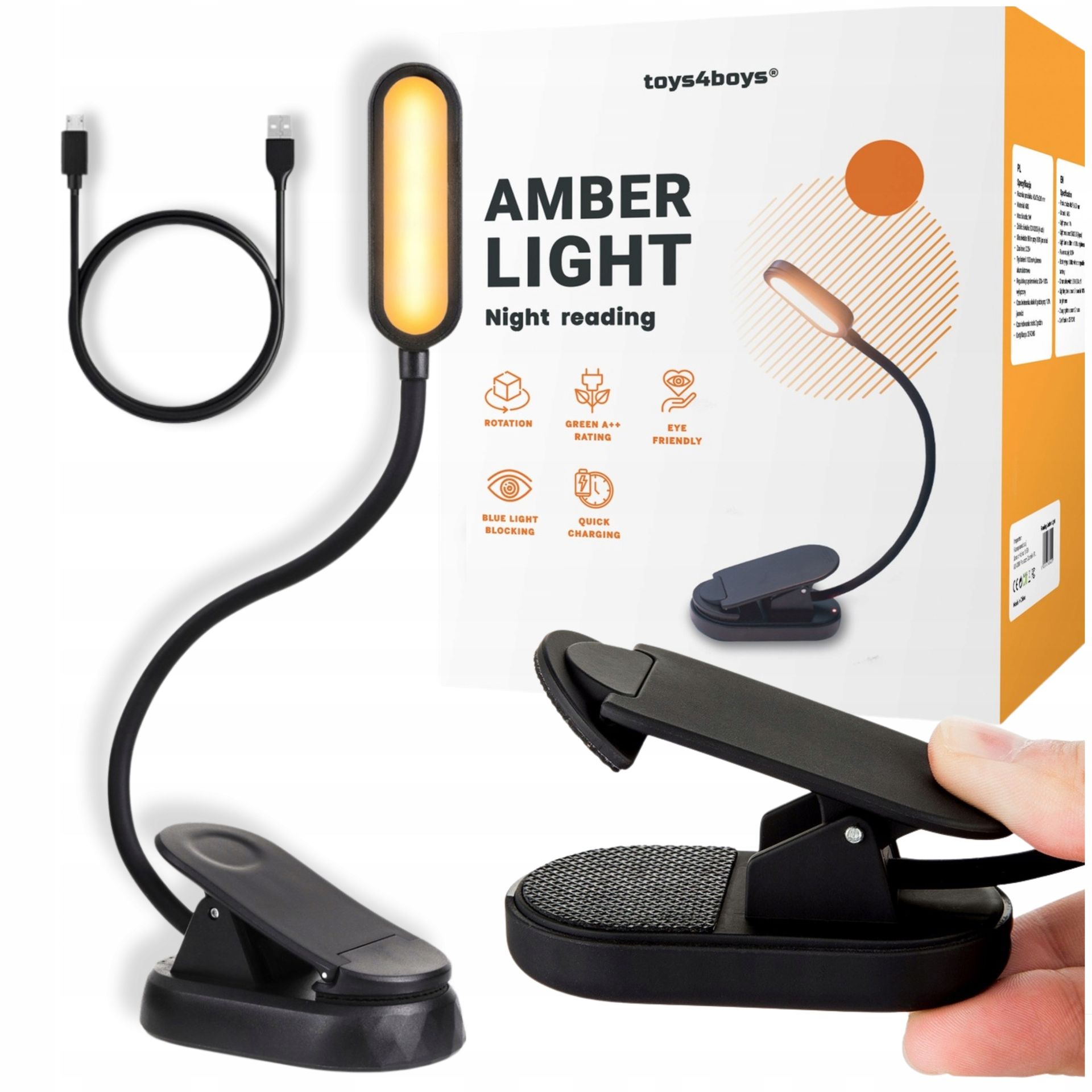 Lampka Do Czytania Książek Usb Lampka Nocna Z Klipsem Zdrowa Dla Oczu 8 Led