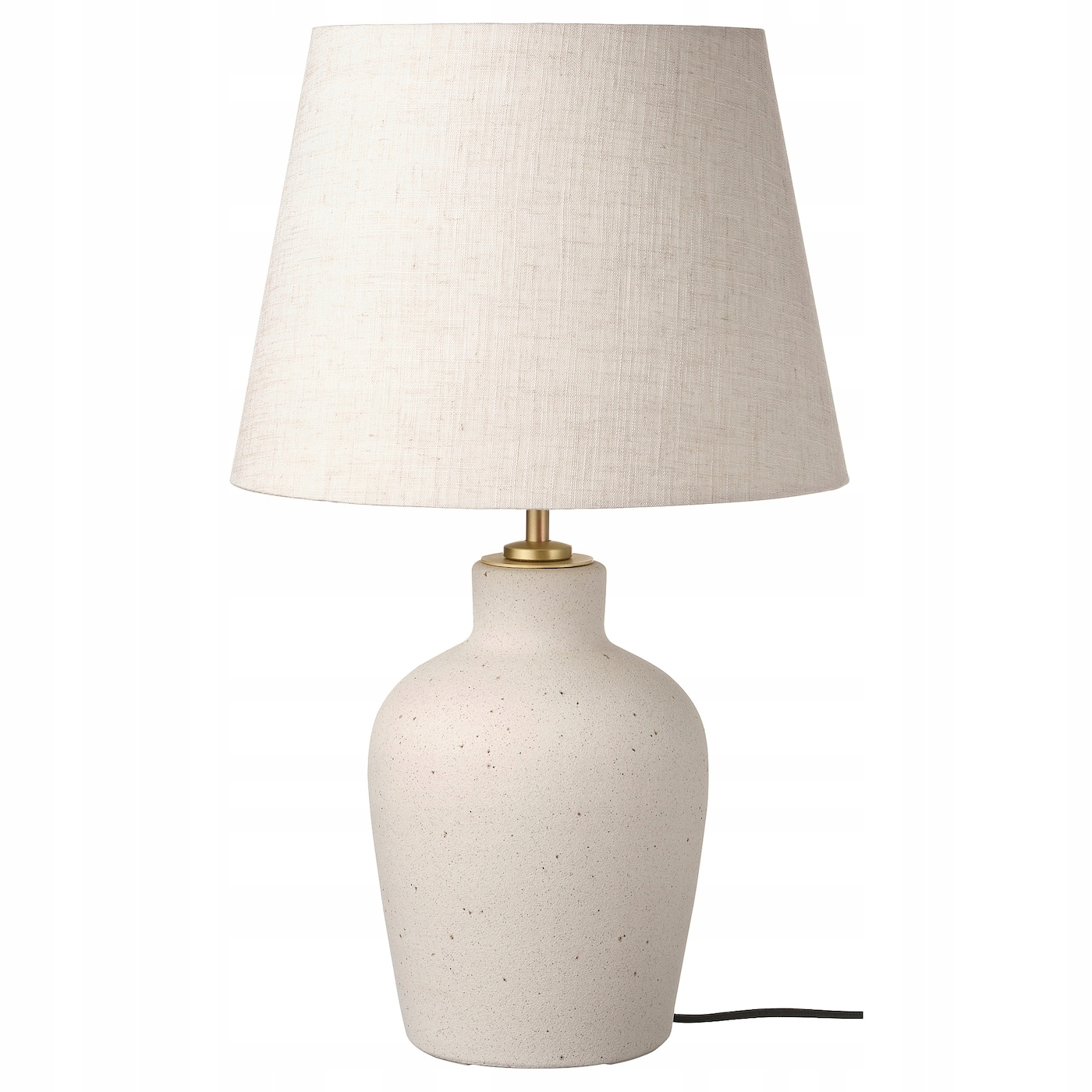 Beżowa Lampa stołowa Nocna ceramiczna z kloszem 50 cm Blidvader