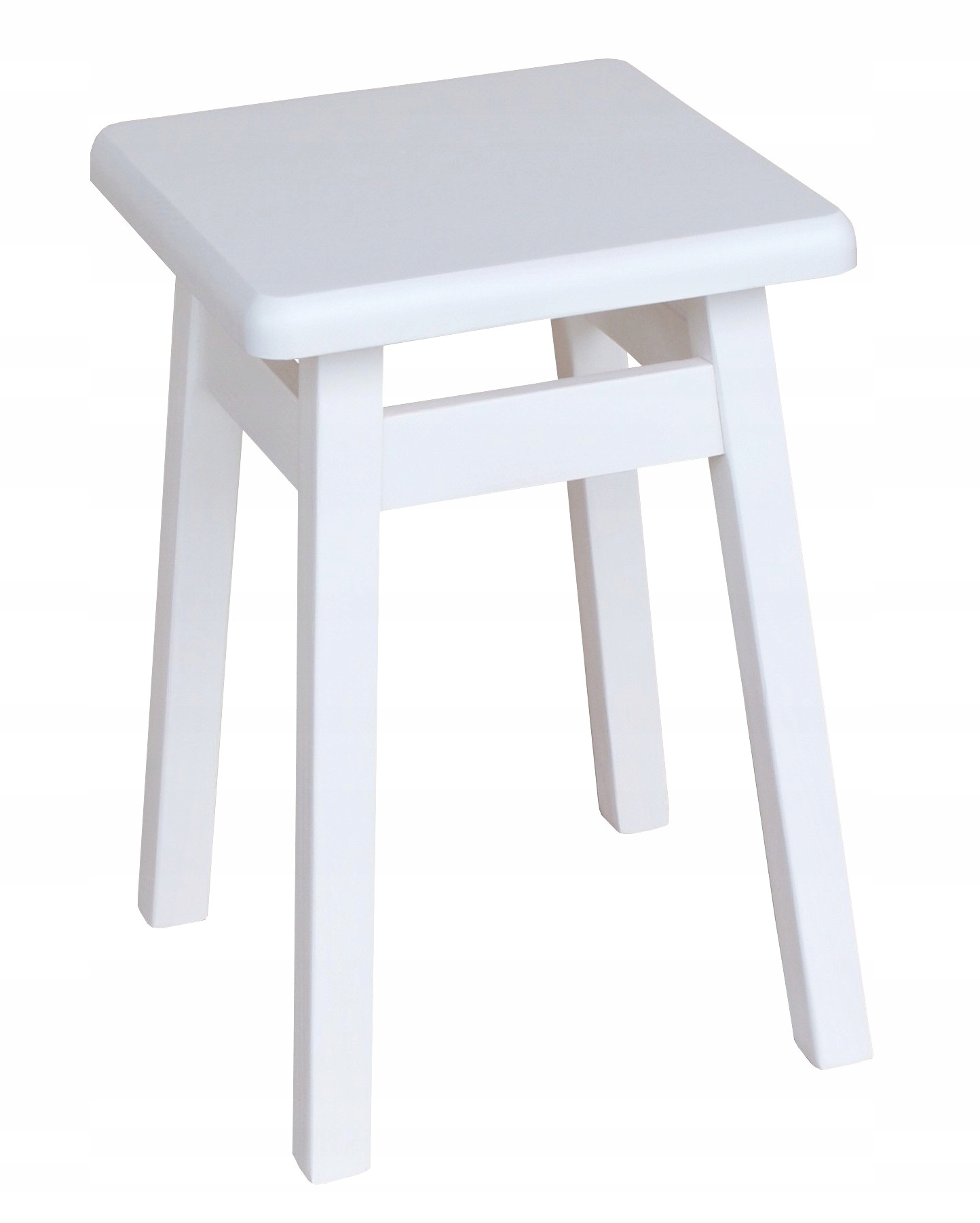 Taboret Kuchenny Drewniany Stołek Prosty Biały