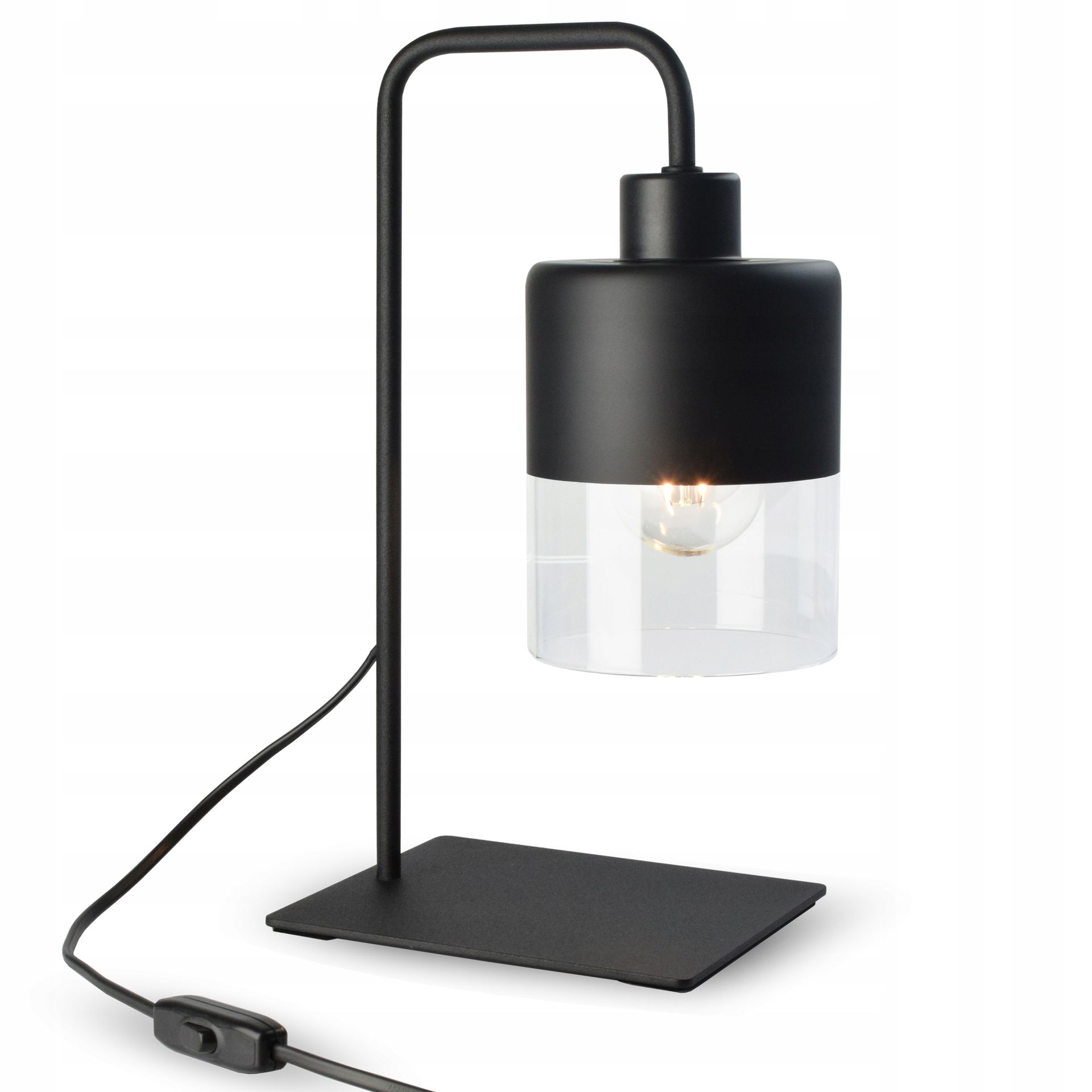 Lampka Nocna Stołowa Dekoracyjna Dual Glass 568-L1 Led E27 Black Edition