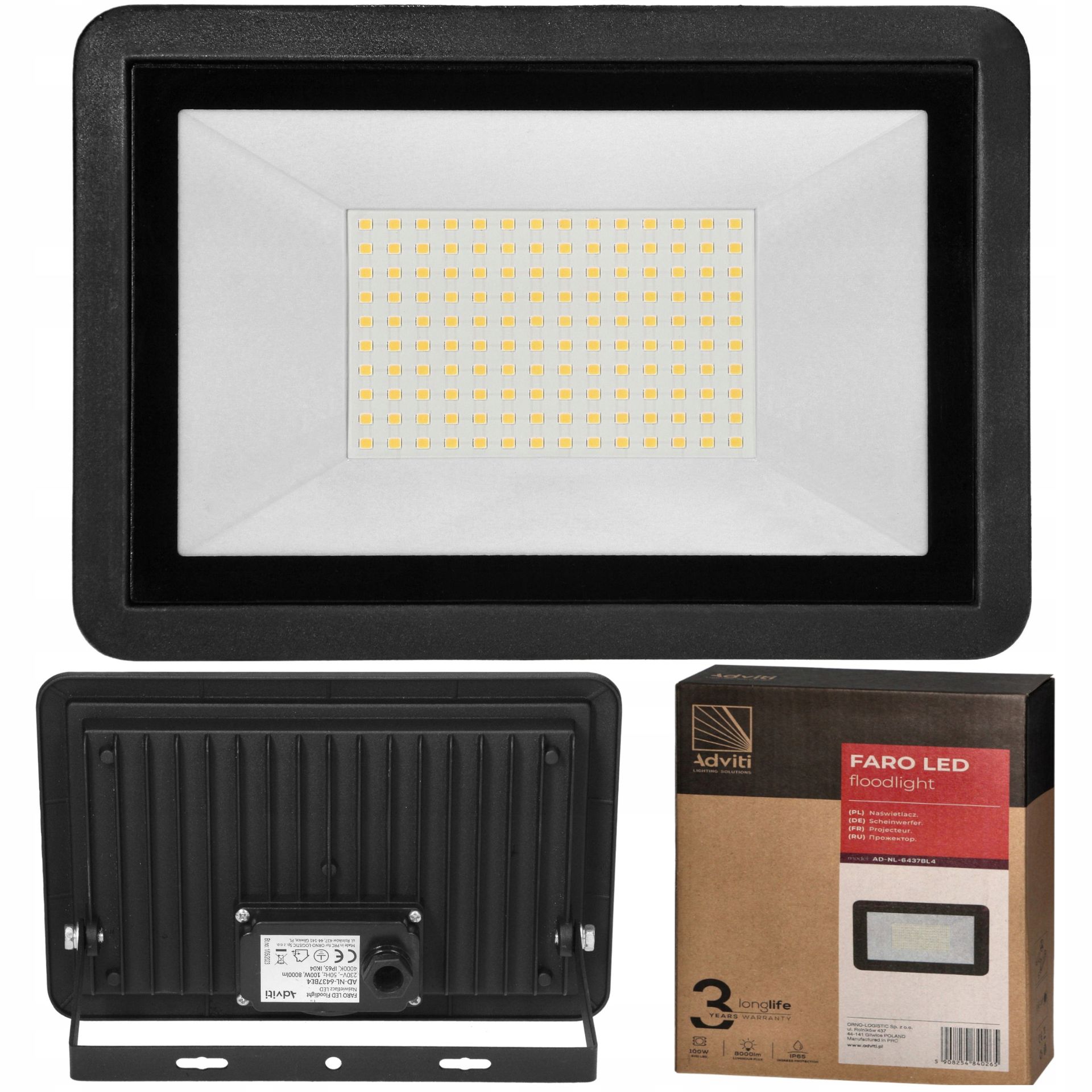 Naświetlacz Halogen Lampa Led 100W IP65 Neutralny