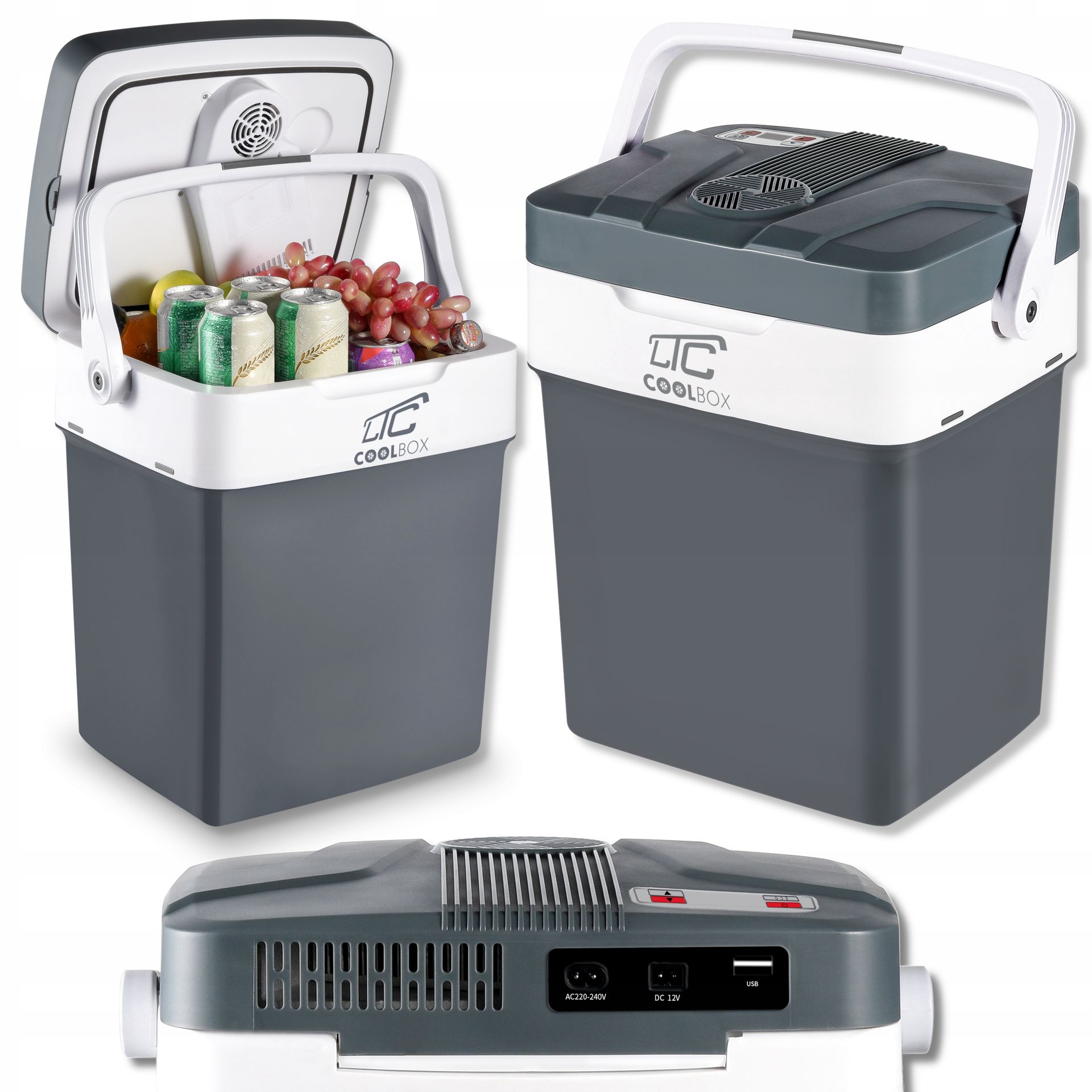Lodówka Turystyczna Samochodowa 32L 12V/230V Usb XXL Z Funkcją Grzania