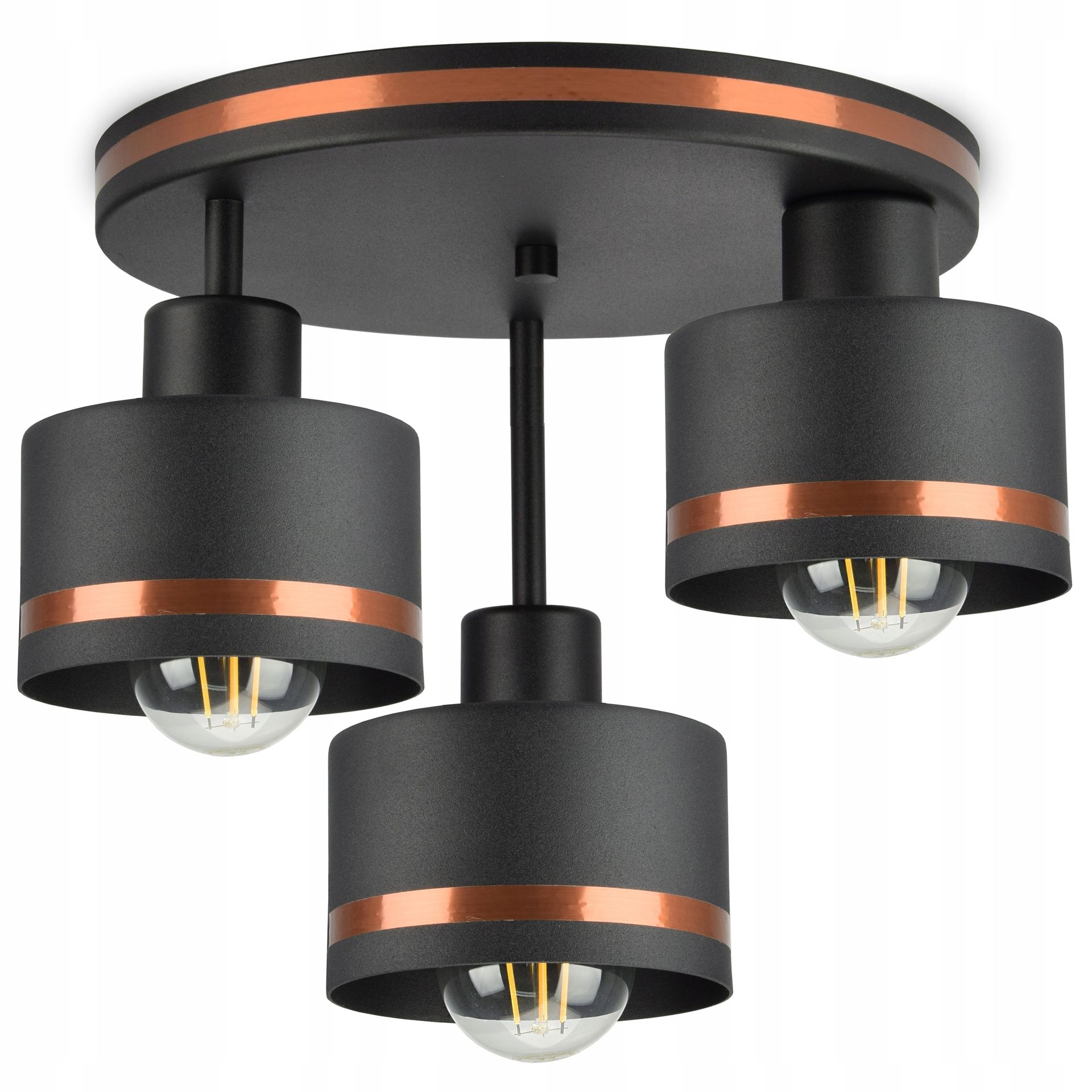 Lampa Wisząca Sufitowa Żyrandol Plafon Led Miedź
