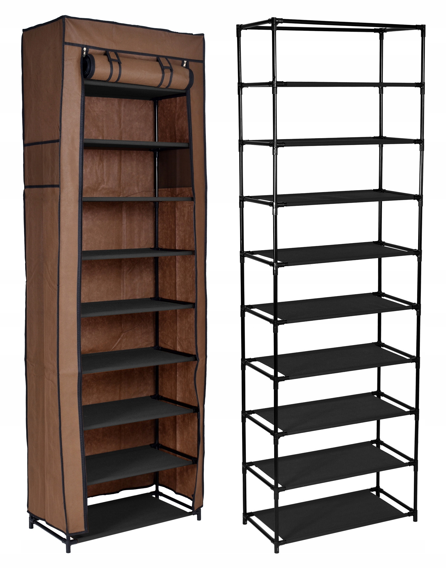 Szafka Tekstylna Z Półkami Na Buty Składana Stojak Regał Organizer Półki