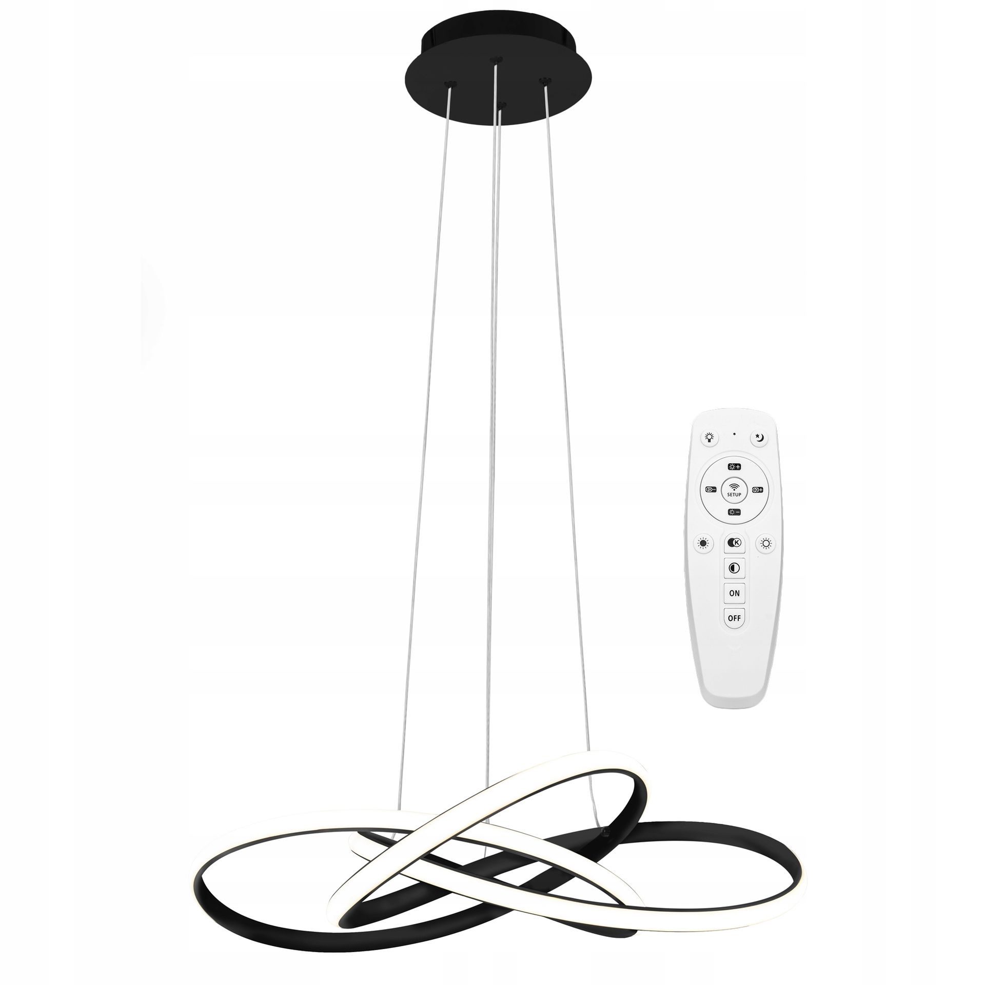 Lampa Sufitowa Wisząca Ring Black Led Pilot