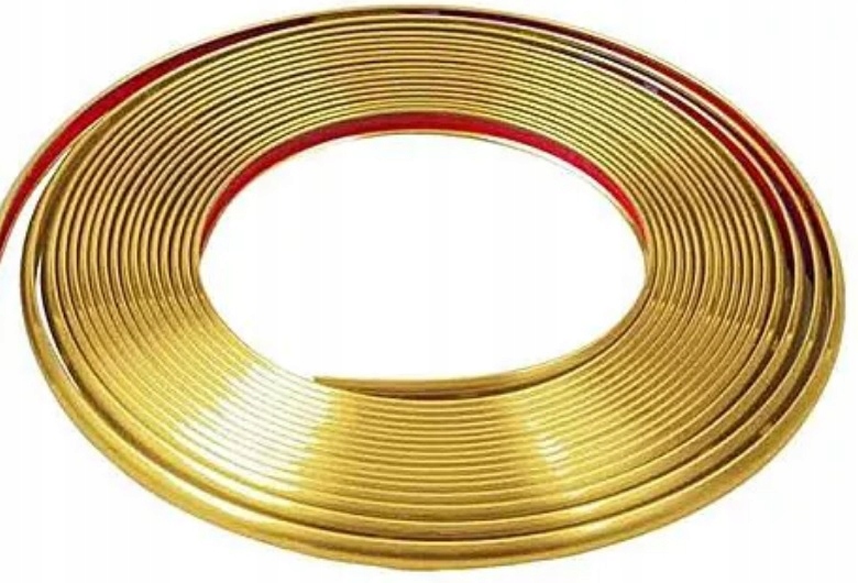 8 metrów Listwy Ozdobne Taśma Złota Gold 9 MM