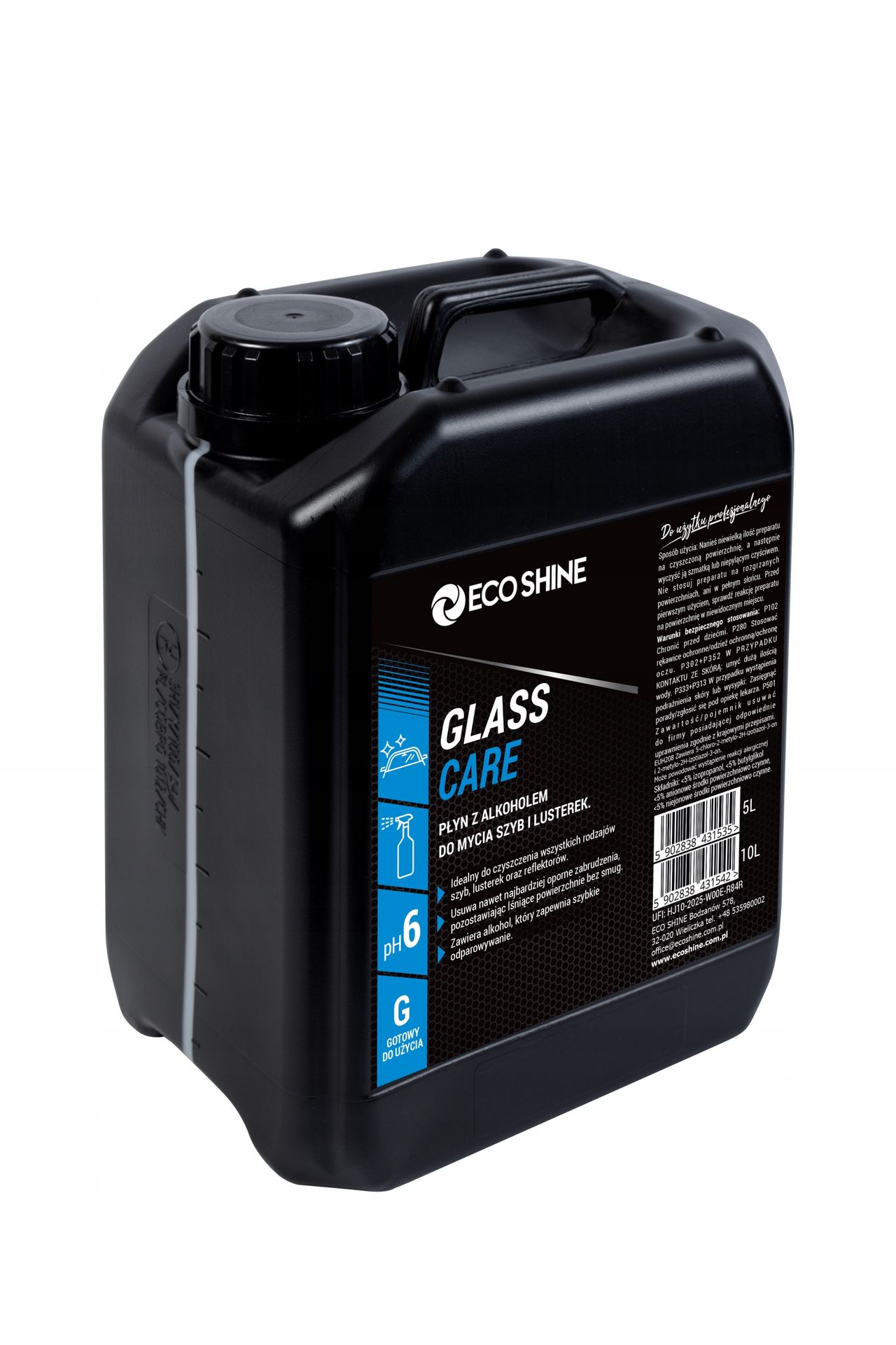 Eco Shine Glass Care op. 5l płyn z nanocząsteczkami do mycia szyb